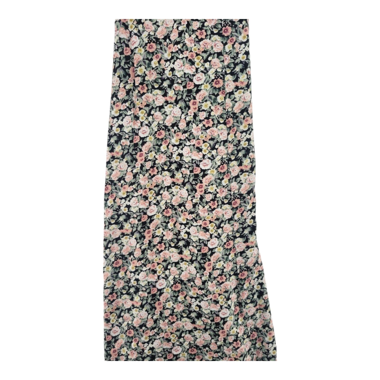 All That Jazz Womens Black Pink Floral Maxi Dress Vintage 90s Belted