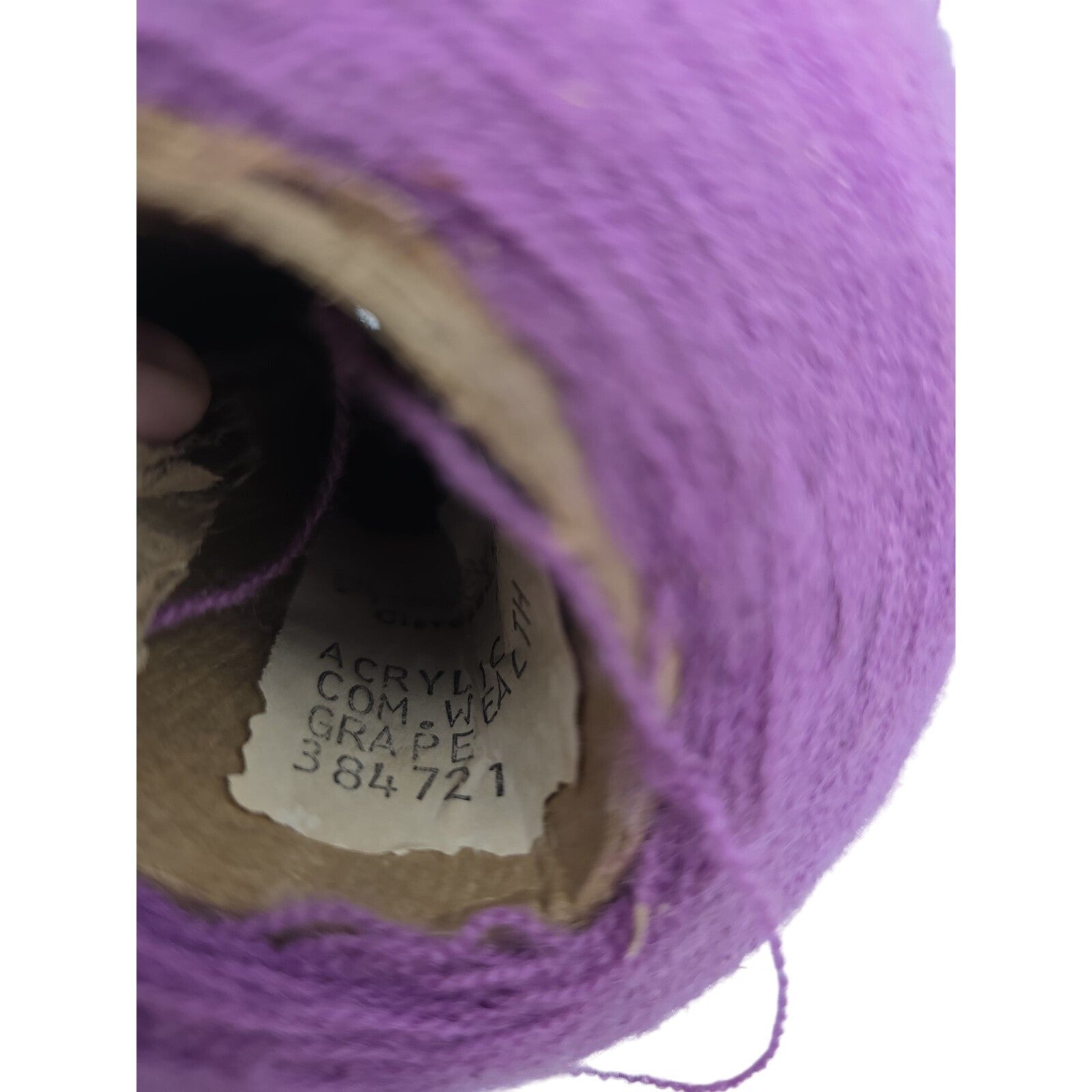 Vintage Phoenix Dye Works Grape Purple Knit Crochet Acrylic Cone Yarn 384721