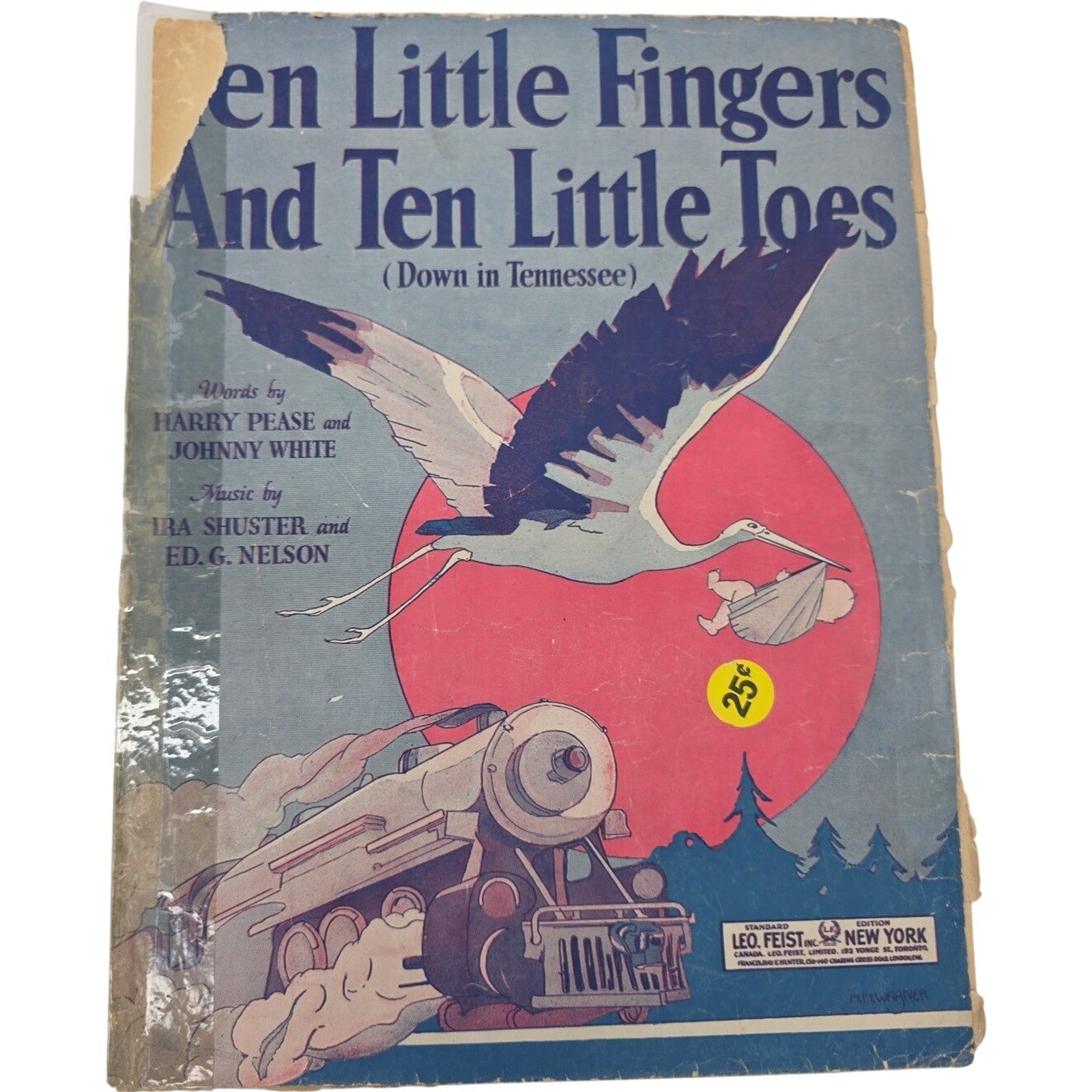 1921 Ten Little Fingers and Ten Little Toes Down In Tennessee Sheet Music