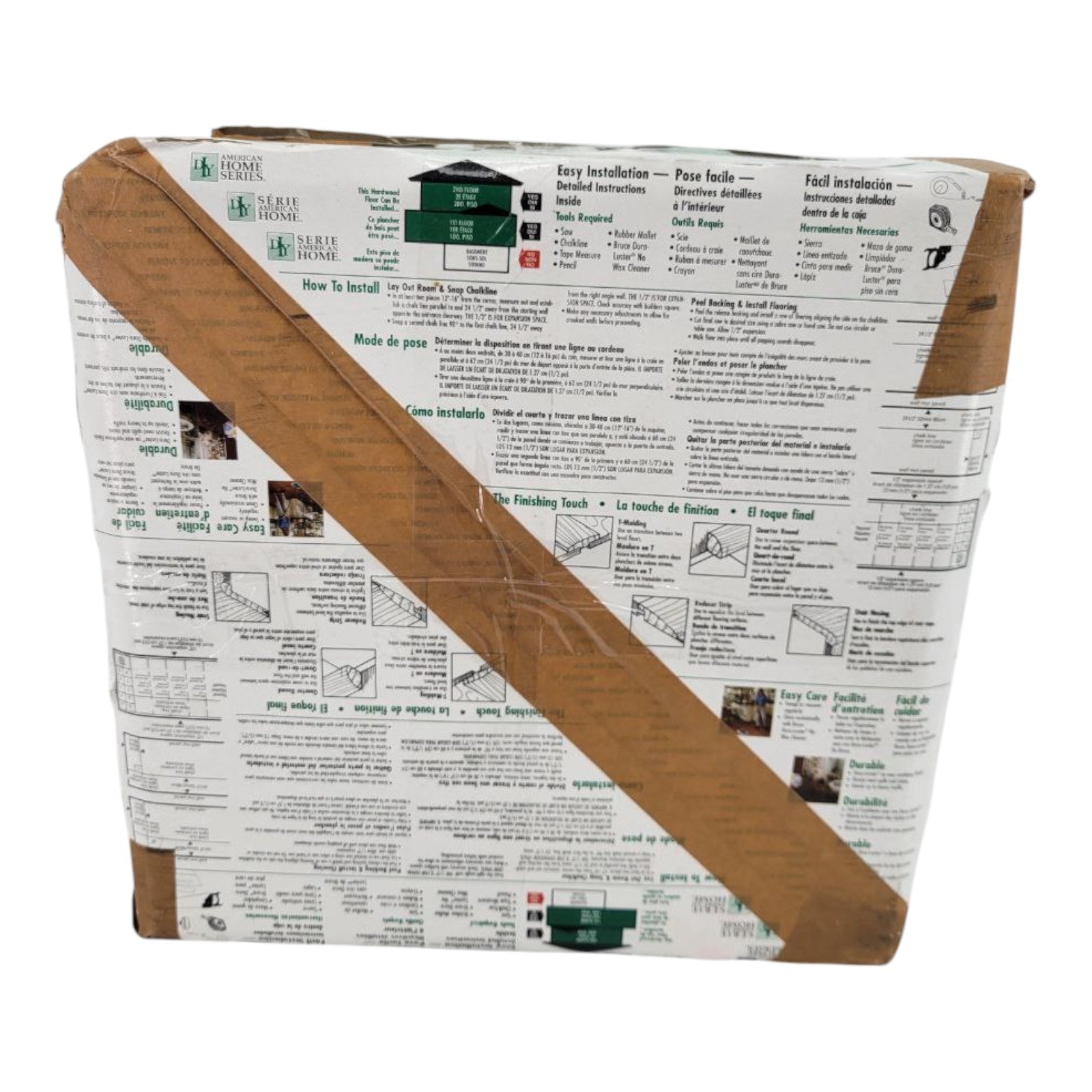 Bruce Simply Natural Chestnut Parquet Flooring 10sq ft Peel & Stick 7/16 12x12