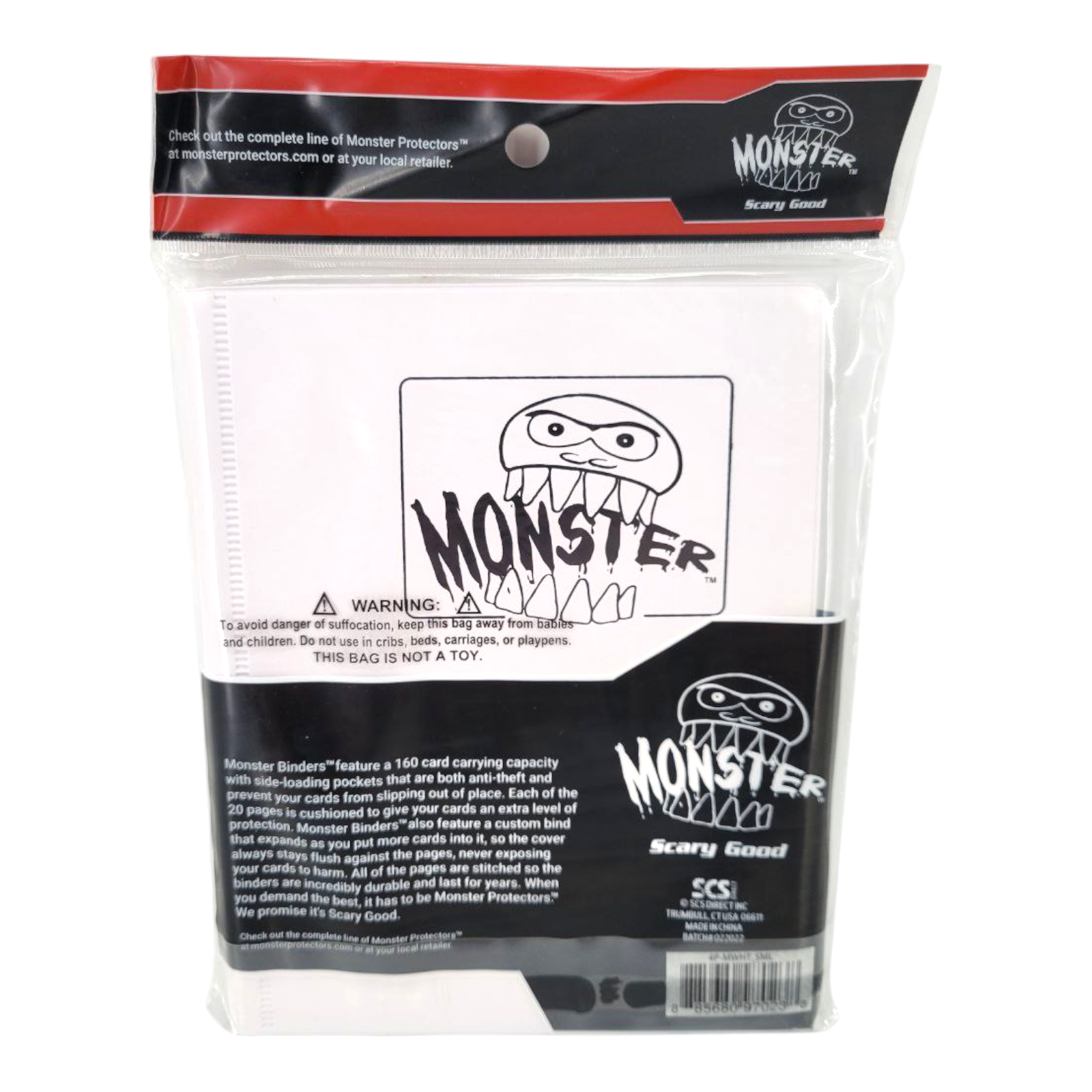 Monster Protectors Monster Binder Matte White 4 Pocket Trading Card Album