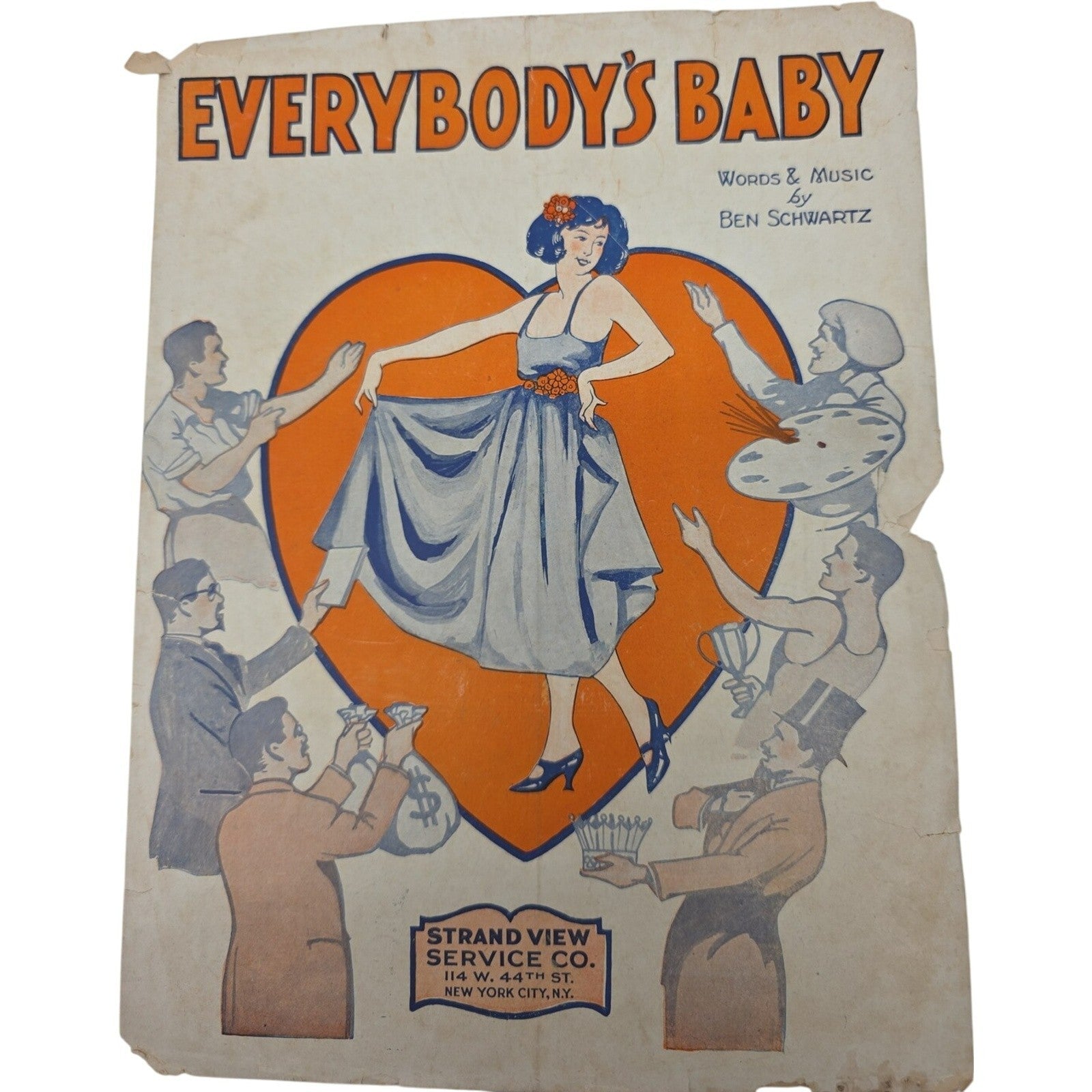 Vintage Sheet Music 1920s Everybody’s Baby by Ben Schwartz