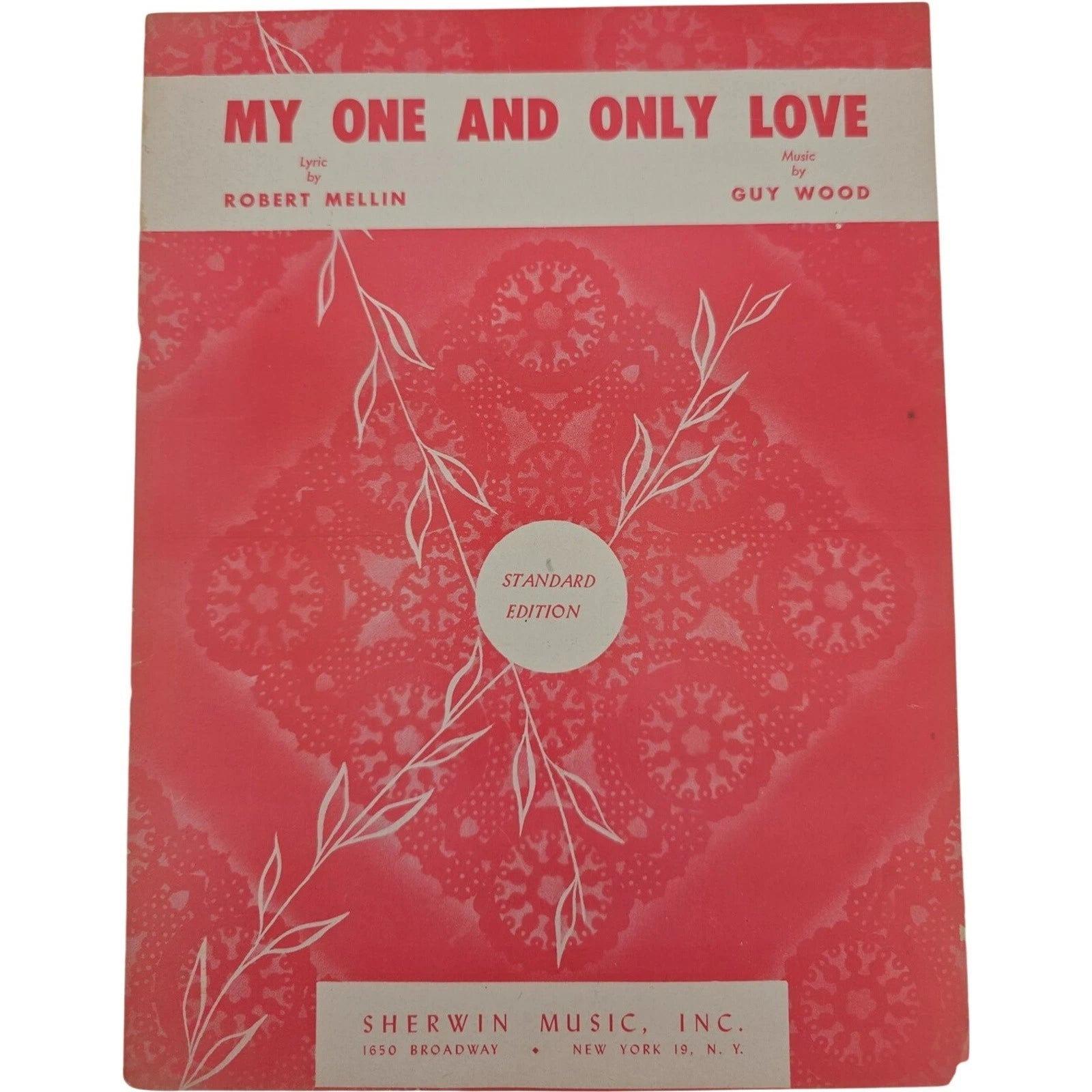 Vintage 1952 Sheet Music My One and Only Love by Robert Mellin & Guy Wood