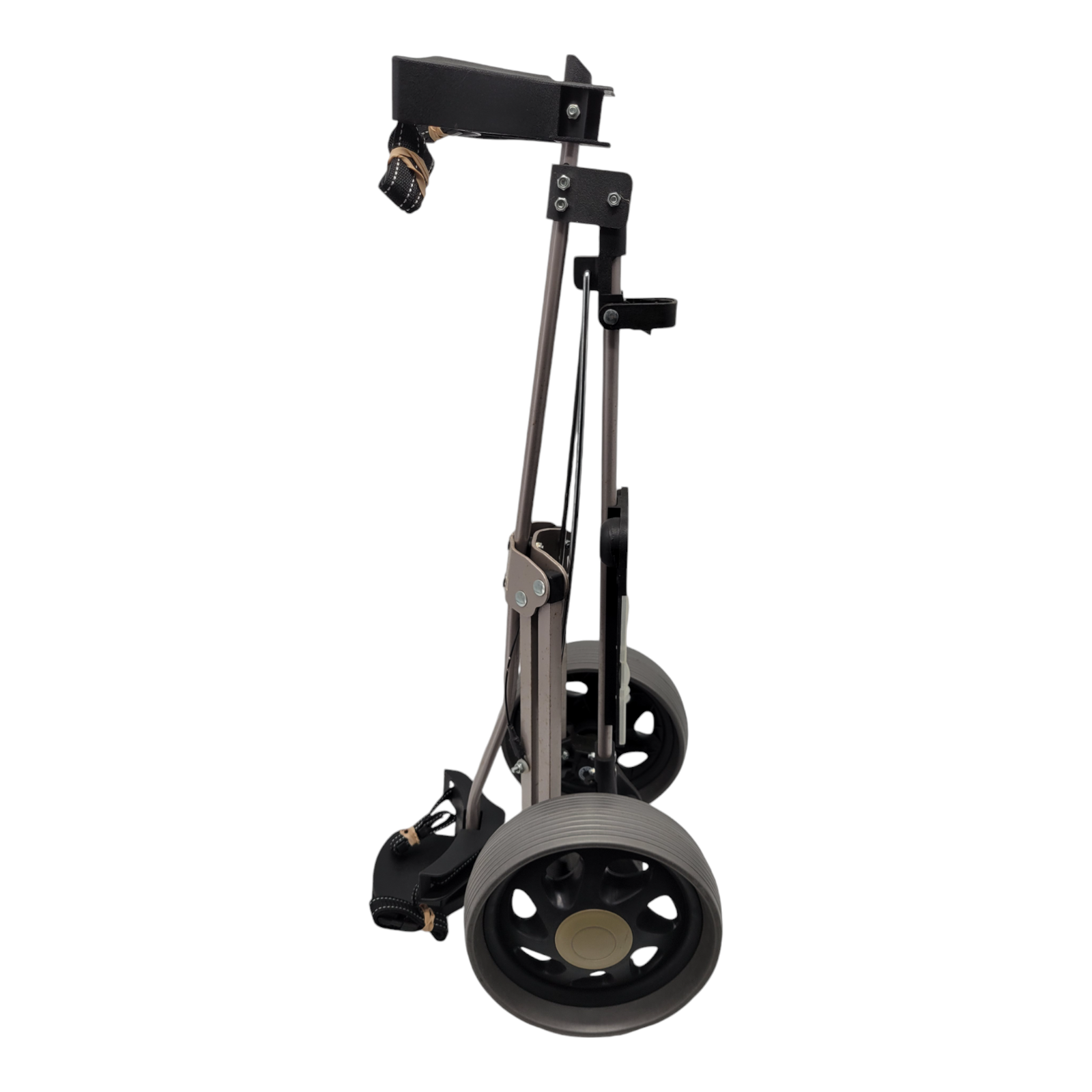 Golf Bag Cart 3 Wheel Foldable Push Pull Lightweight Adjustable Strap Black