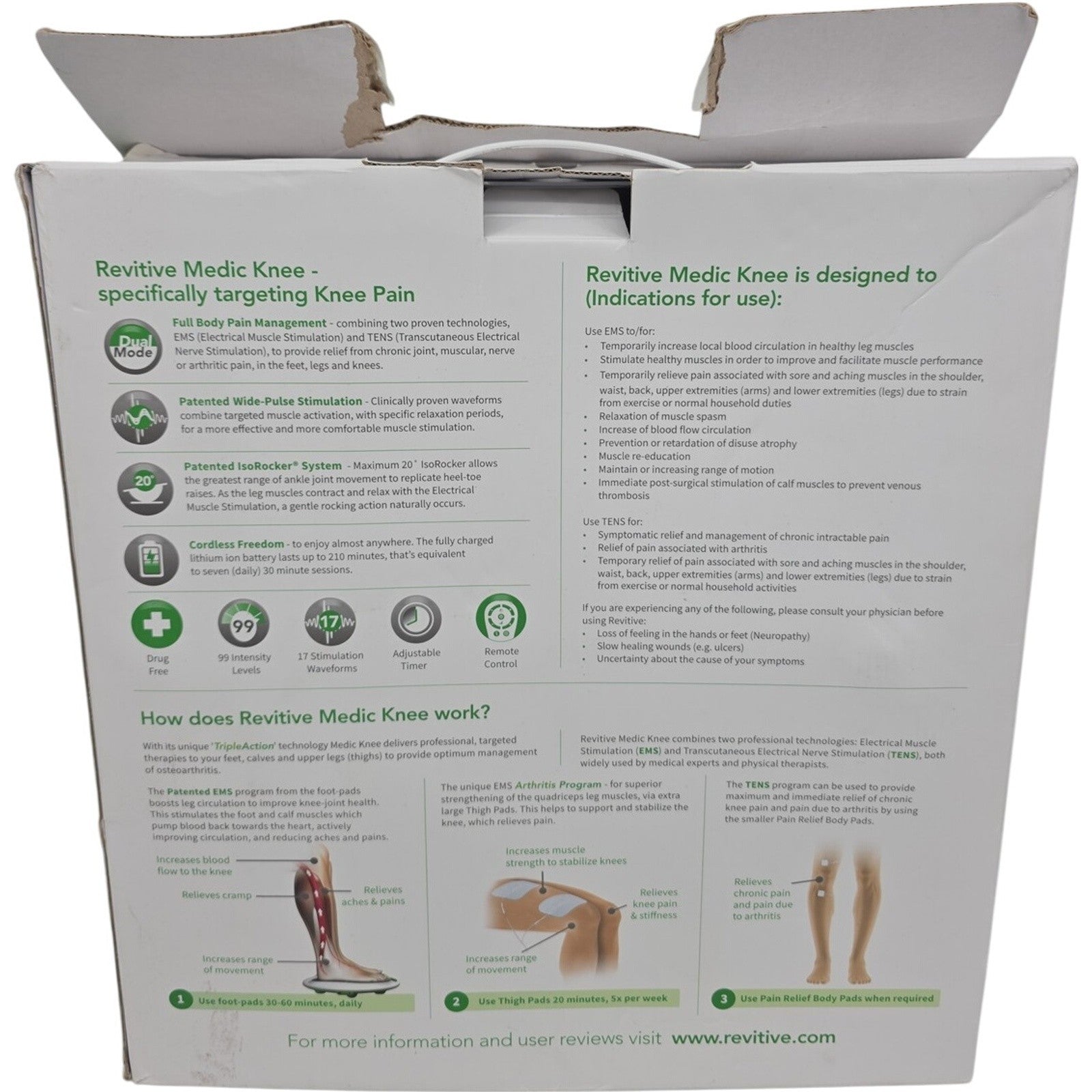 Revitive Circulation Booster Medic Knee Neuromuscular Stimulator Fight Knee Pain