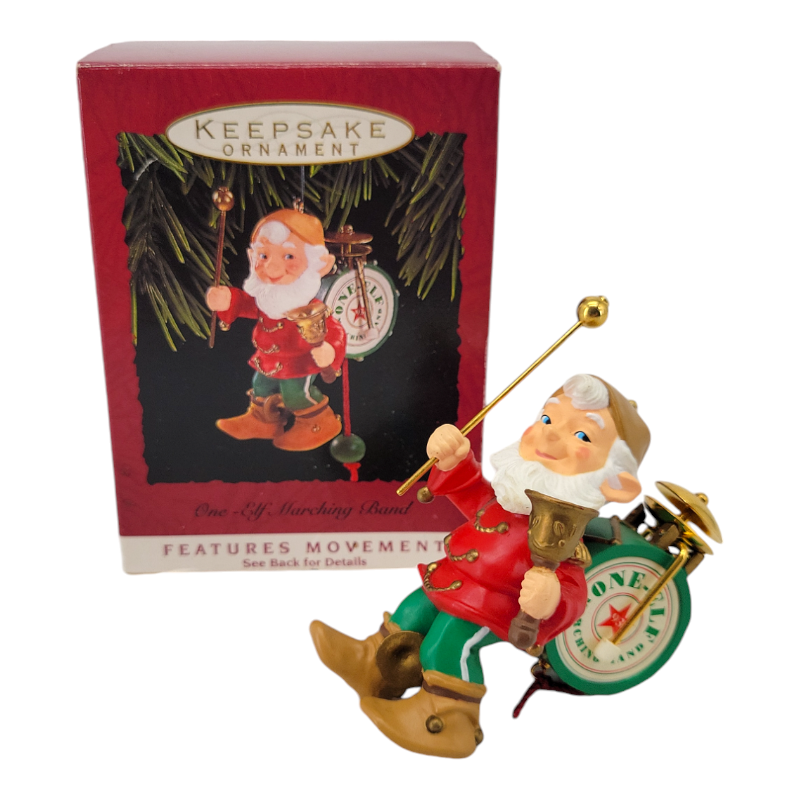 1993 Hallmark Keepsake Ornament One Elf Marching Band Christmas Collectible