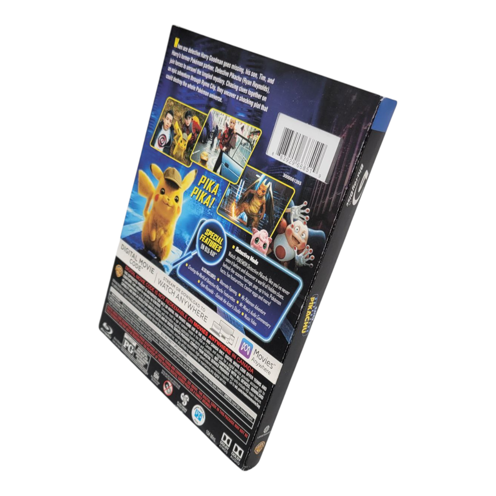 Pokémon Detective Pikachu Blu-Ray DVD Digital Code with Bonus Cards