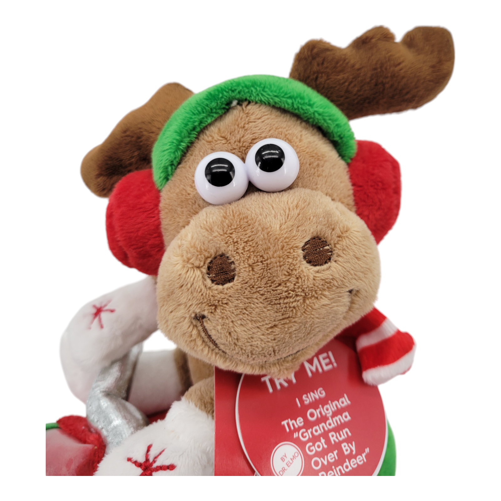 PLX Team Grandma Plush Moose Sings Grandma Got Run Over by a Reindeer Toy