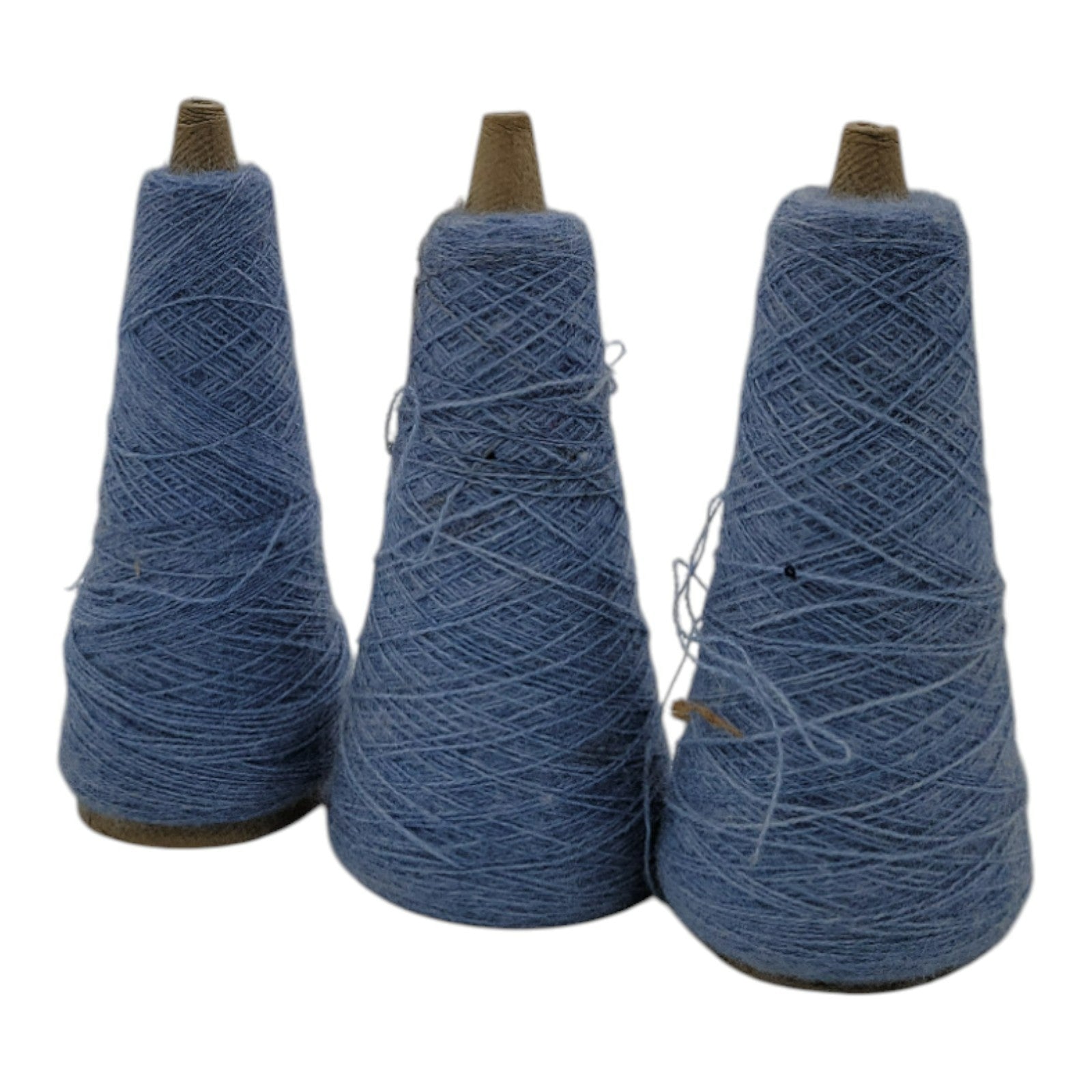 Vintage National Spinning Co. Orlon Acrylic Yarn Cone 2/24 Royal Blue Lot of 3