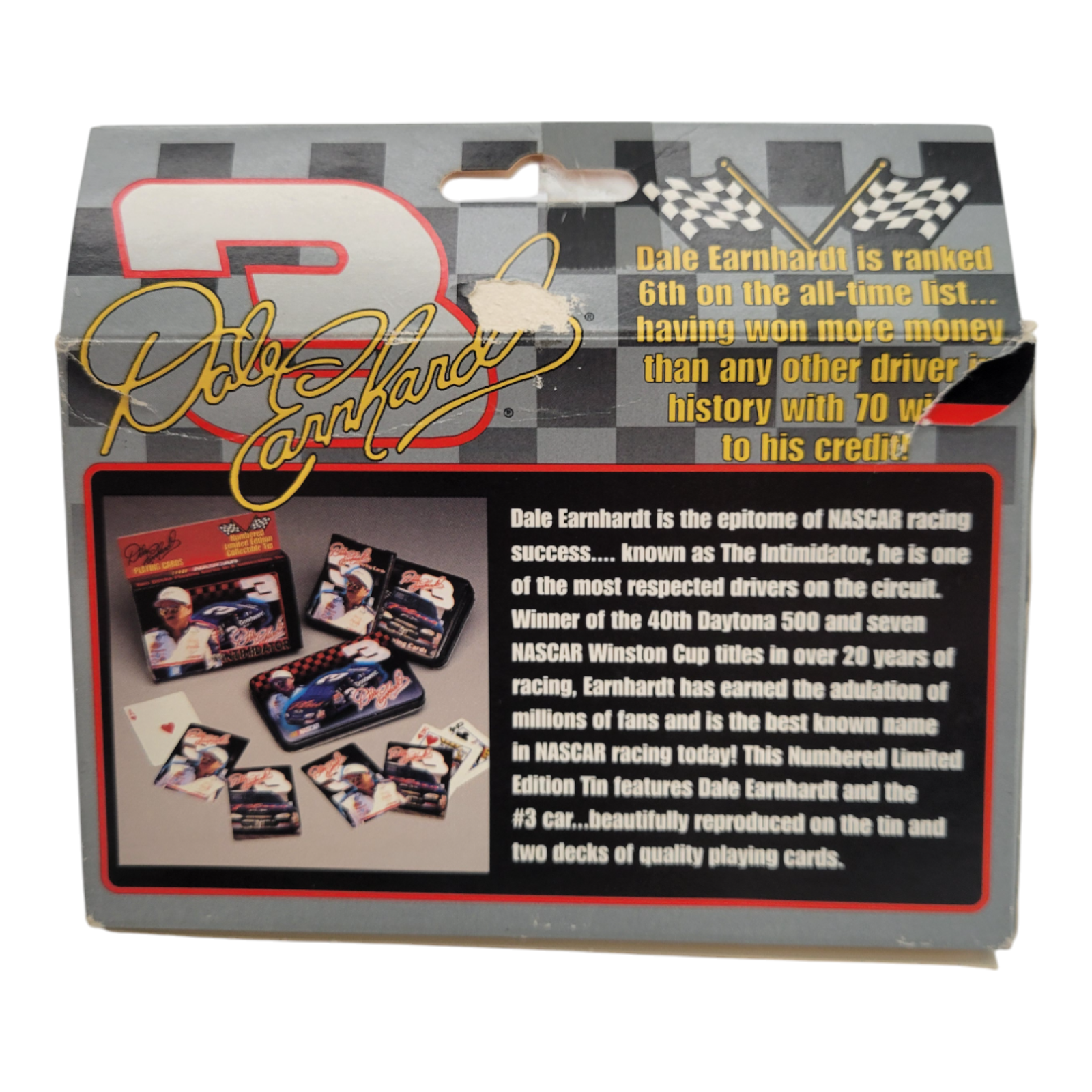 NASCAR 1999 Dale Earnhardt The Intimidator Playing Cards Limited Edition Tin