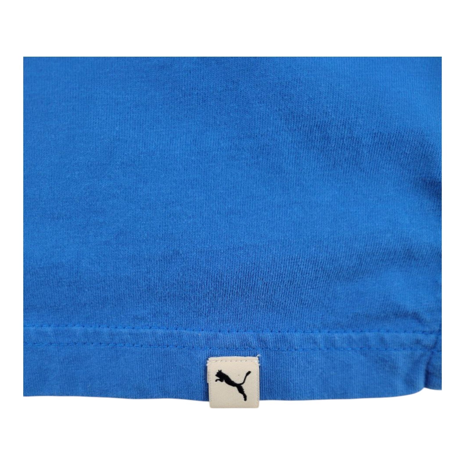 Puma Golf Polo Shirt Mens Blue White Colorblock Short Sleeve Logo Size Medium