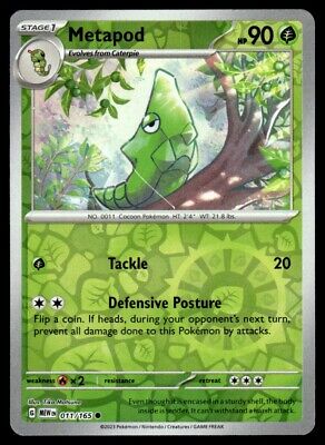 Pokemon 2023 Scarlet & Violet 151 Metapod Reverse Holo Common #11 Near Mint