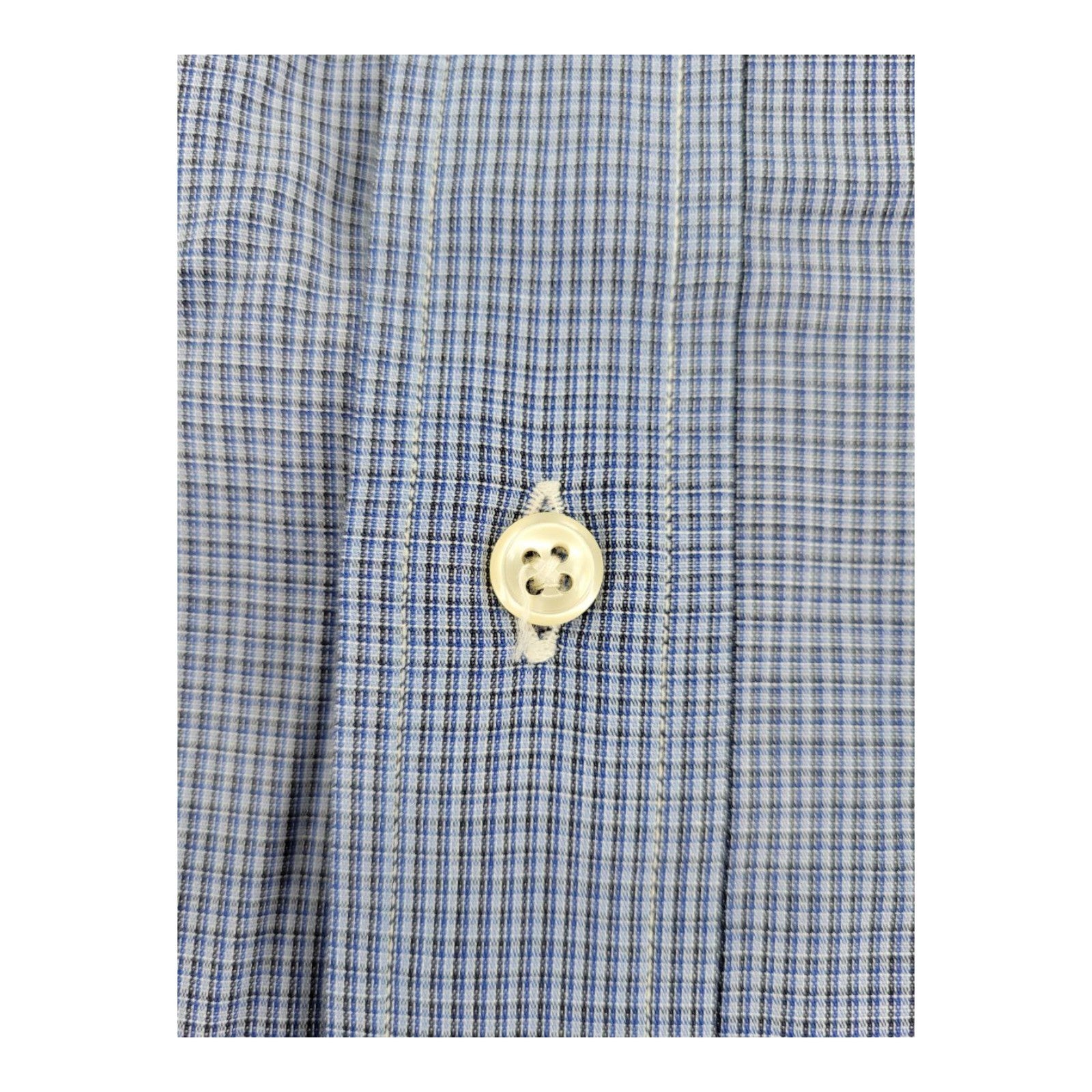 Ralph Lauren Yarmouth 100% Cotton Blue Check Button Down Mens Shirt 16 34/35