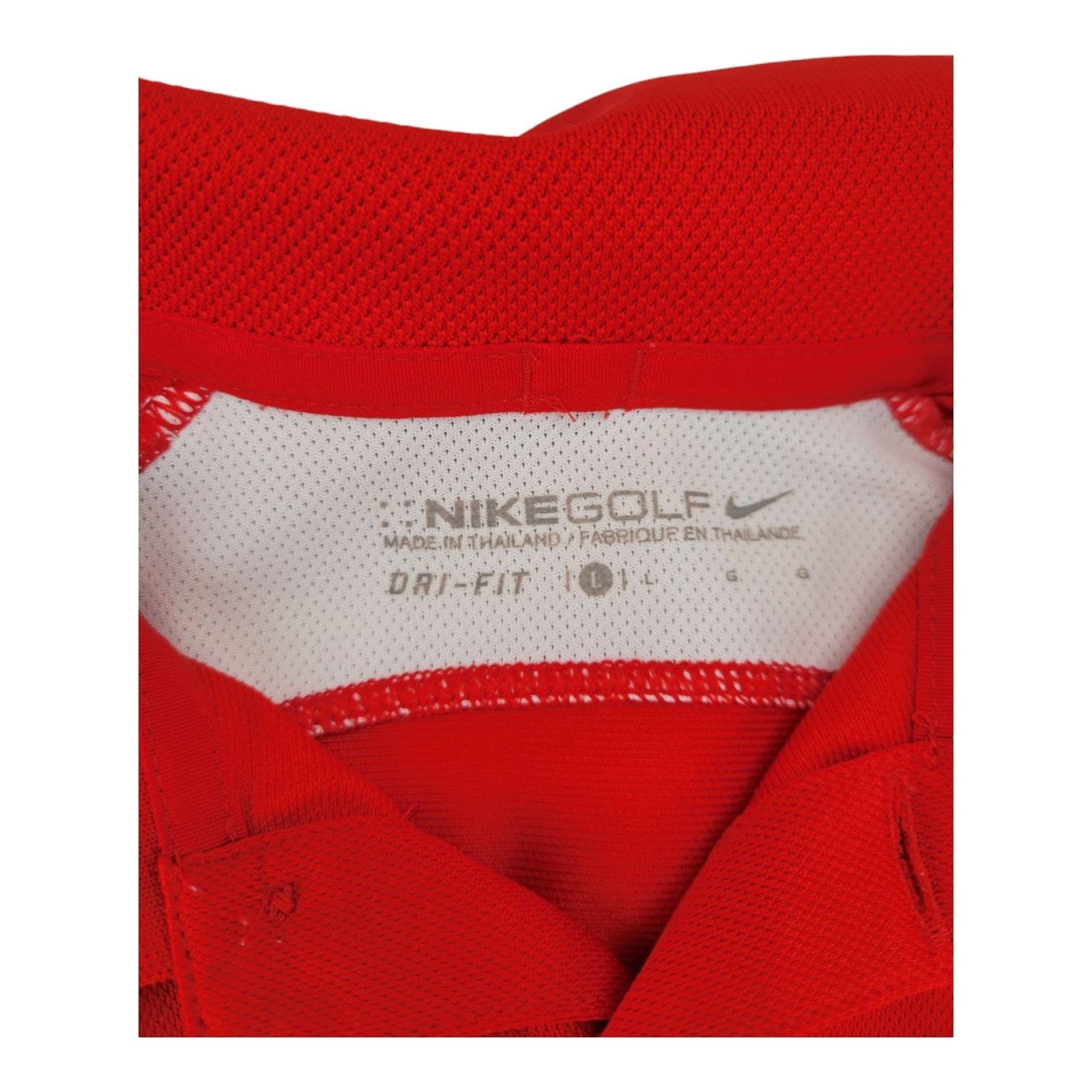 Nike Golf Men's Red Dri-Fit Polo Shirt L Athletic Fit Short Sleeve