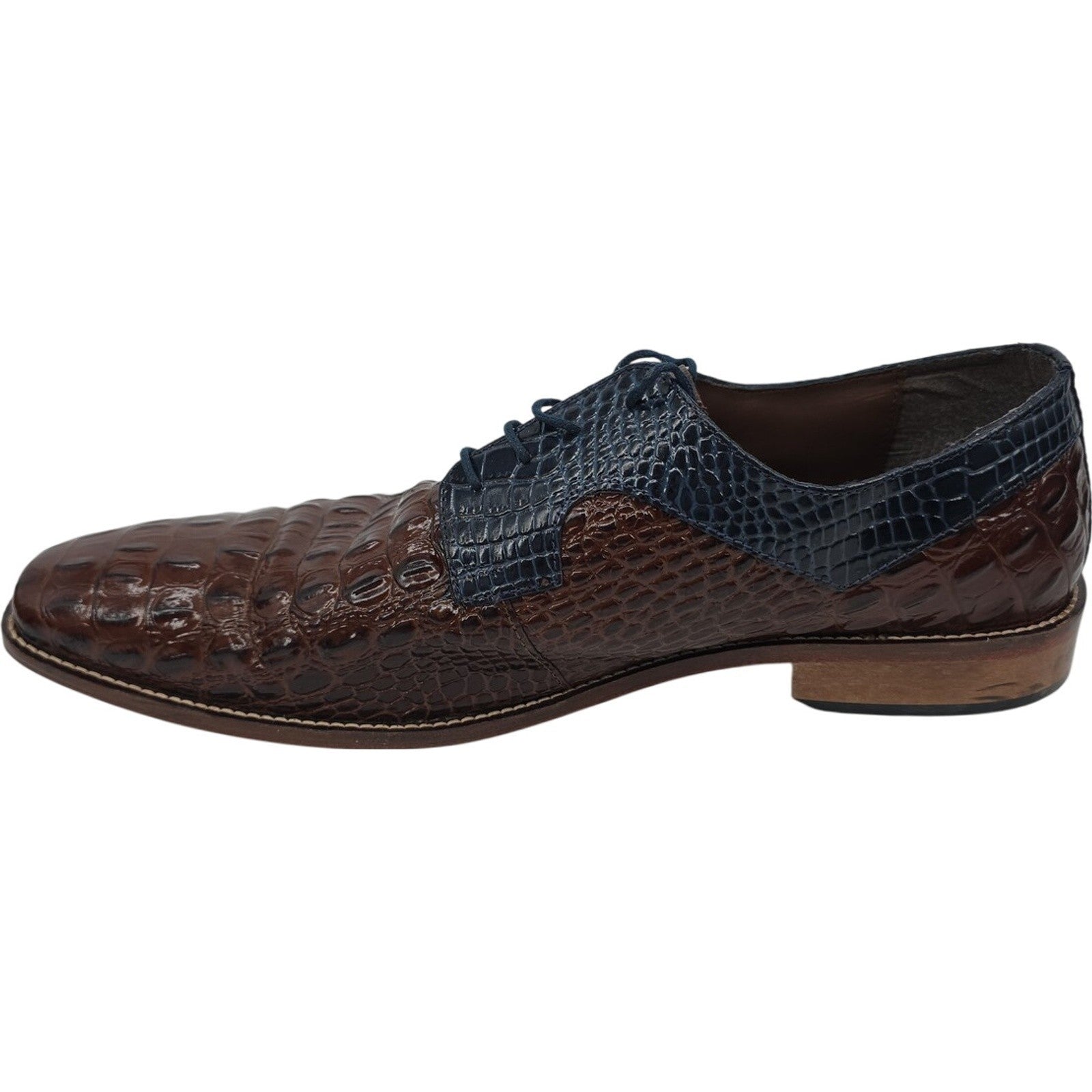 Stacy Adams Garelli Cognac Multi Embossed Leather Oxford Dress Shoes Men’s 14W