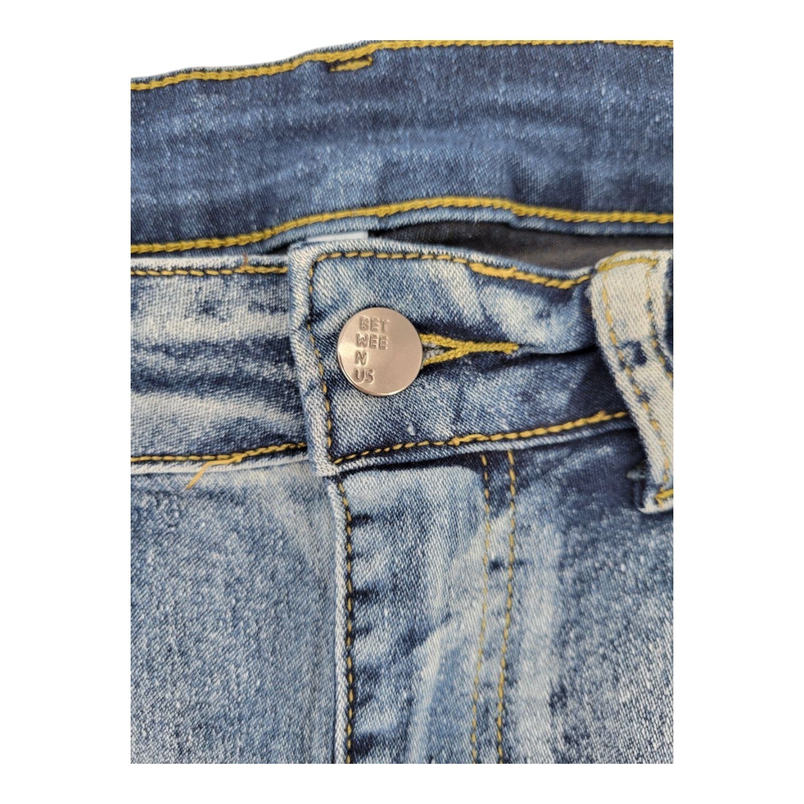 Between Us Womens Blue Paint Splatter Skinny Denim Jeans Size 14