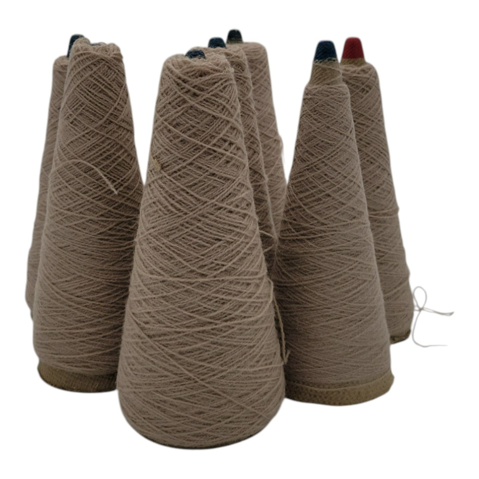 Vintage 1980s Phoenix Dye Works Taupe Yarn Cones 2/24 Lot of 7