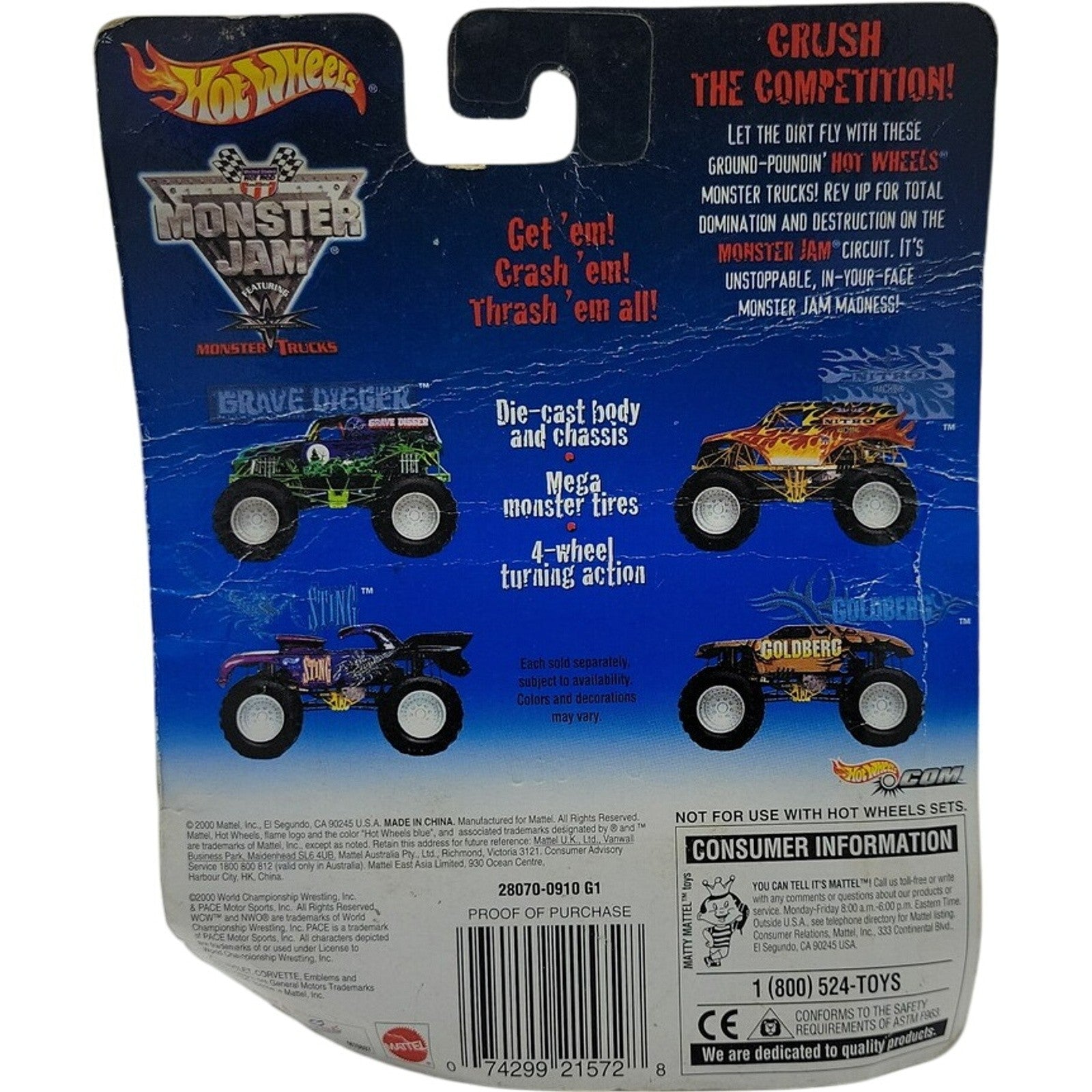 Mattel Grave Digger Monster Jam Truck Hot Wheels 28070