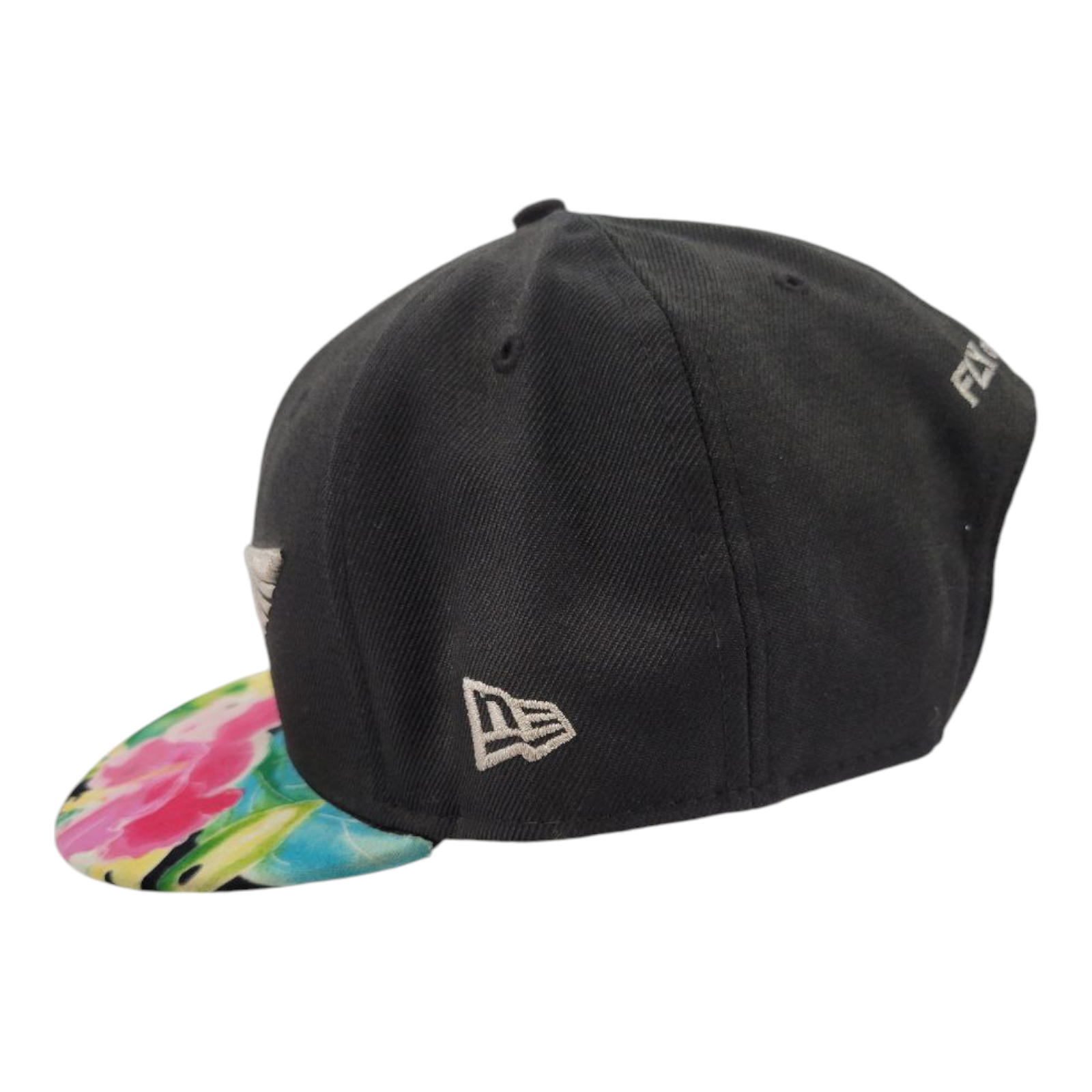 New Era 9FIFTY Fly or Die Snapback Hat Floral Brim Black Multicolor Cap