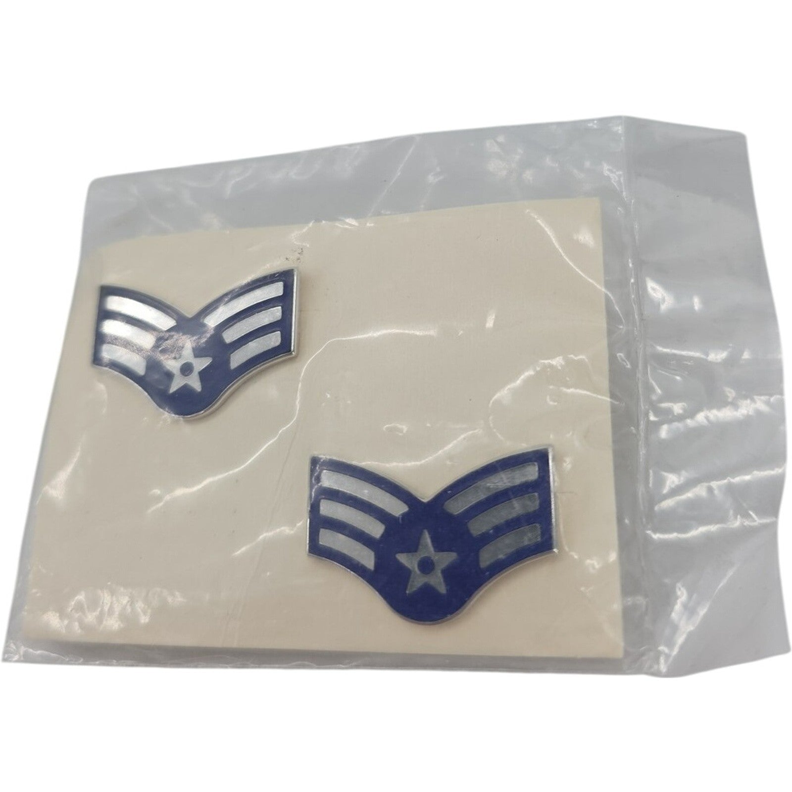 Vintage United States Air Force Buck Sgt E4 Collar Pins Circa 1996