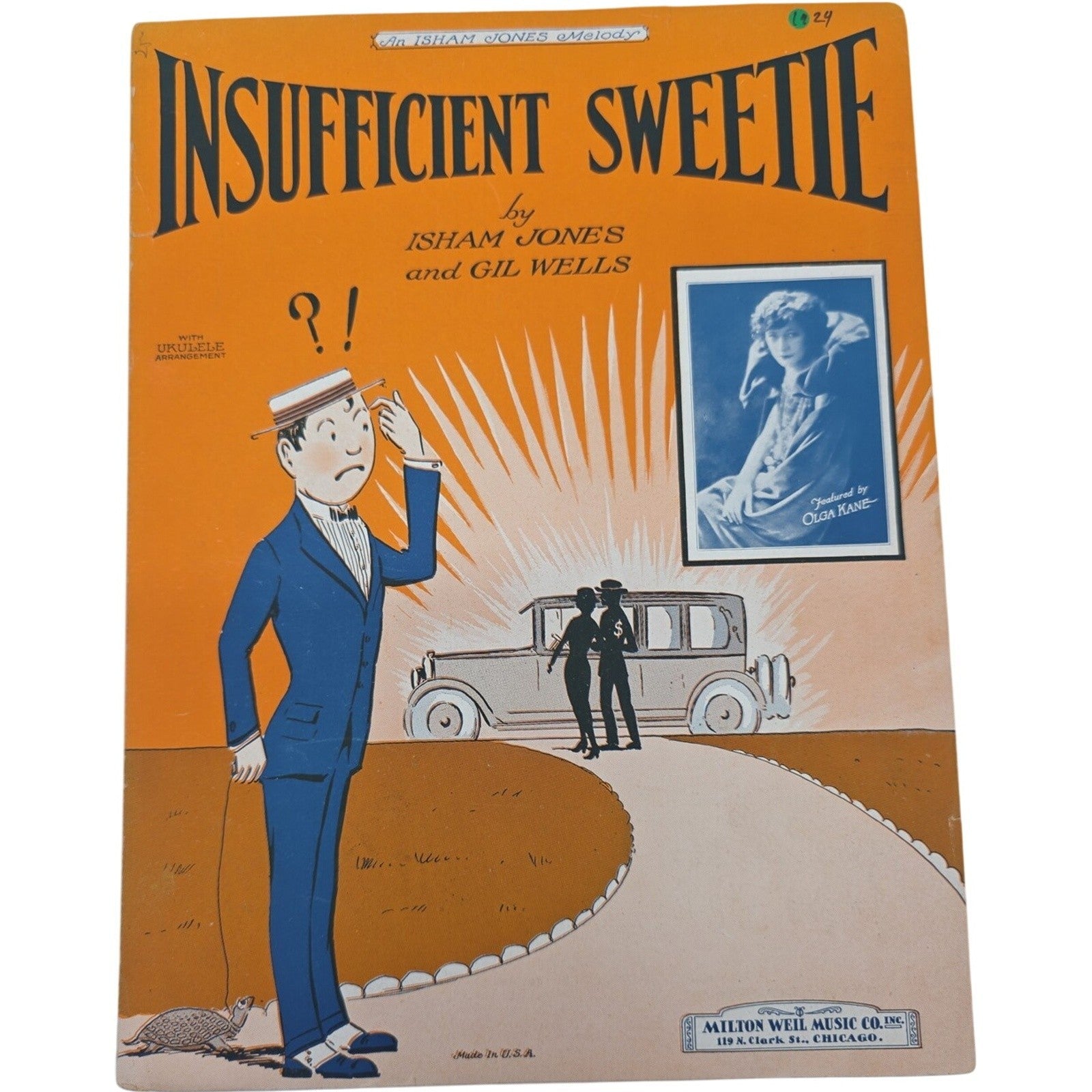 1924 Insufficient Sweetie Gil Wells Isham Jones Sheet Music Jazz