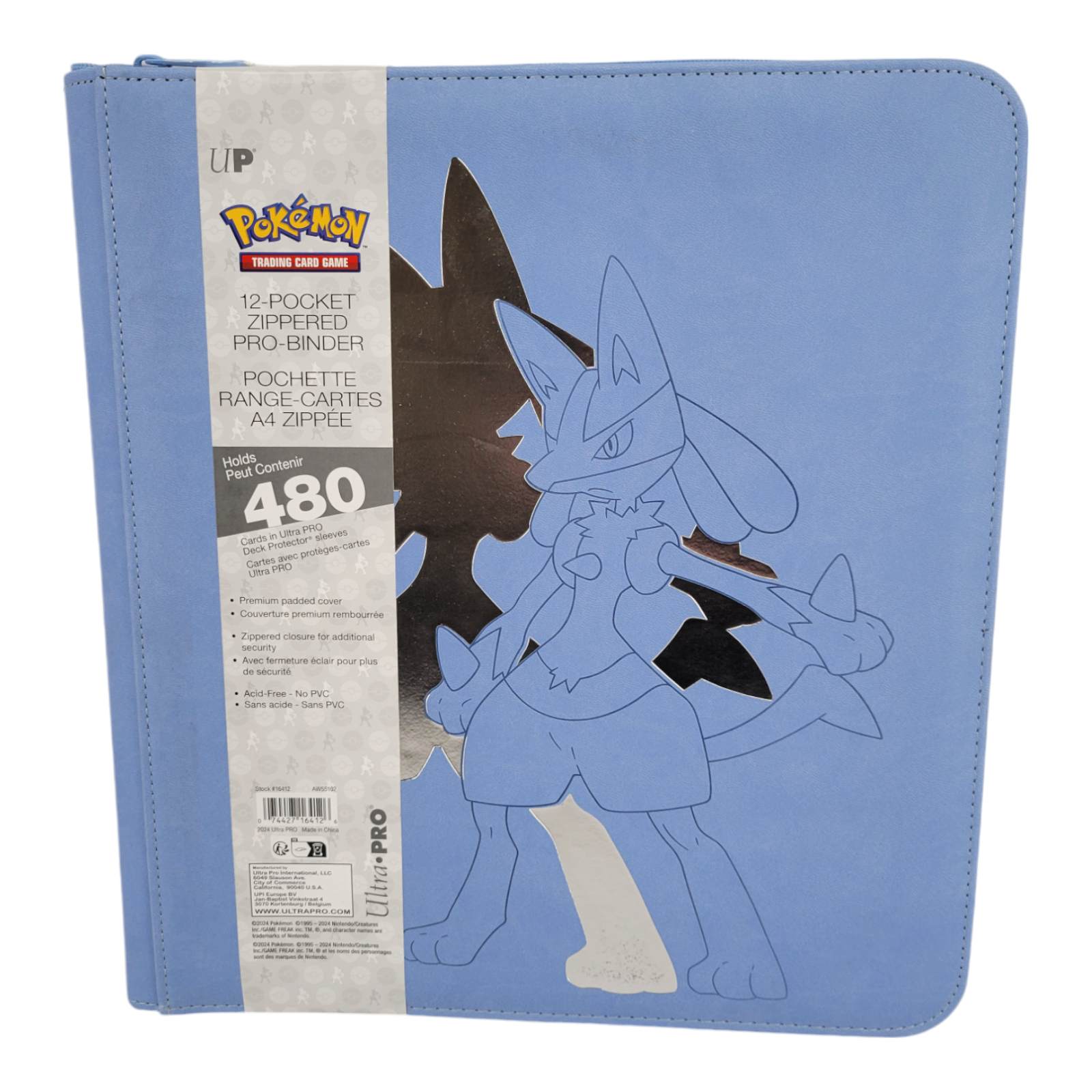 Ultra PRO Elite Series Lucario 12 Pocket Zippered Binder for Pokémon TCG