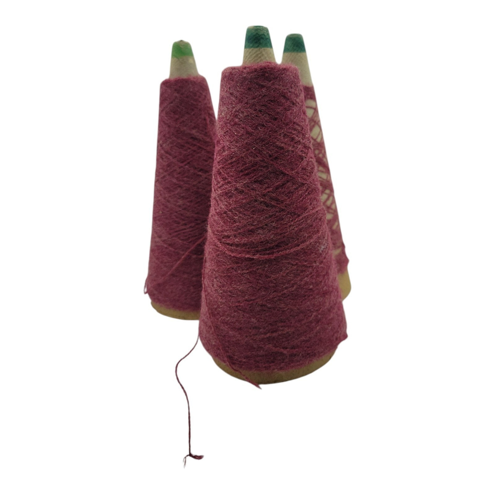 Vintage Templon 2/24 Berry Heather Yarn Cone Lot of 3