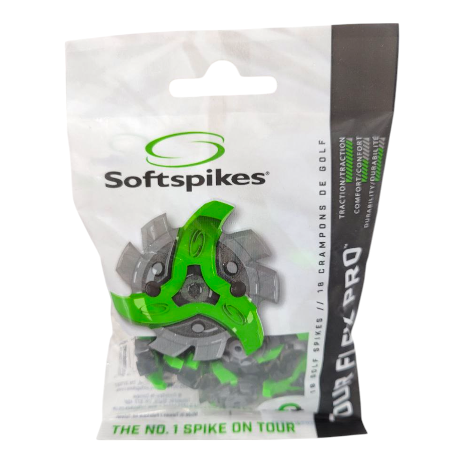 Softspikes Tour Flex Pro Golf Spikes 18-Pack Fast Twist 3.0 Slim Lok Green