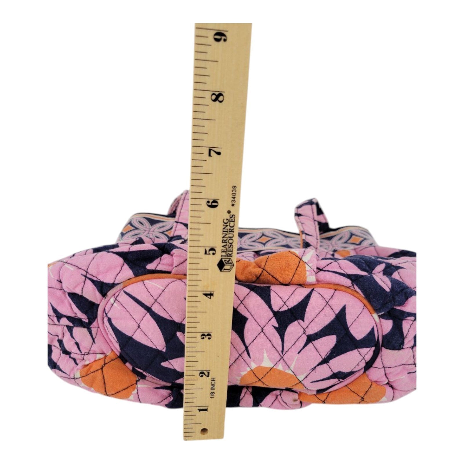 Vera Bradley Daisy Floral Pink Quilted Cotton Shoulder Shoulder Tote Bag Purse