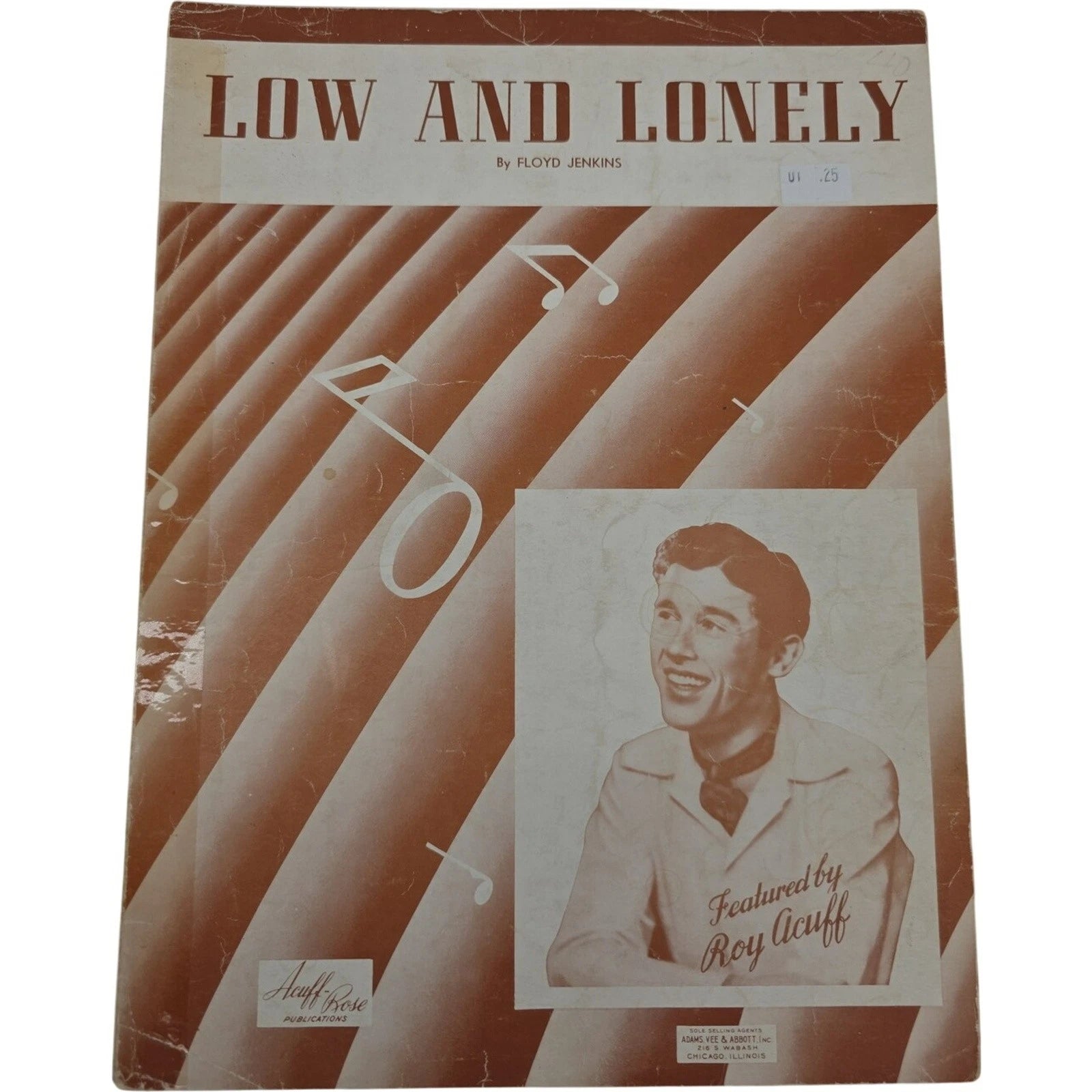 Vintage 1942 Sheet Music Low And Lonely by Floyd Jenkins Featured Roy Acuff