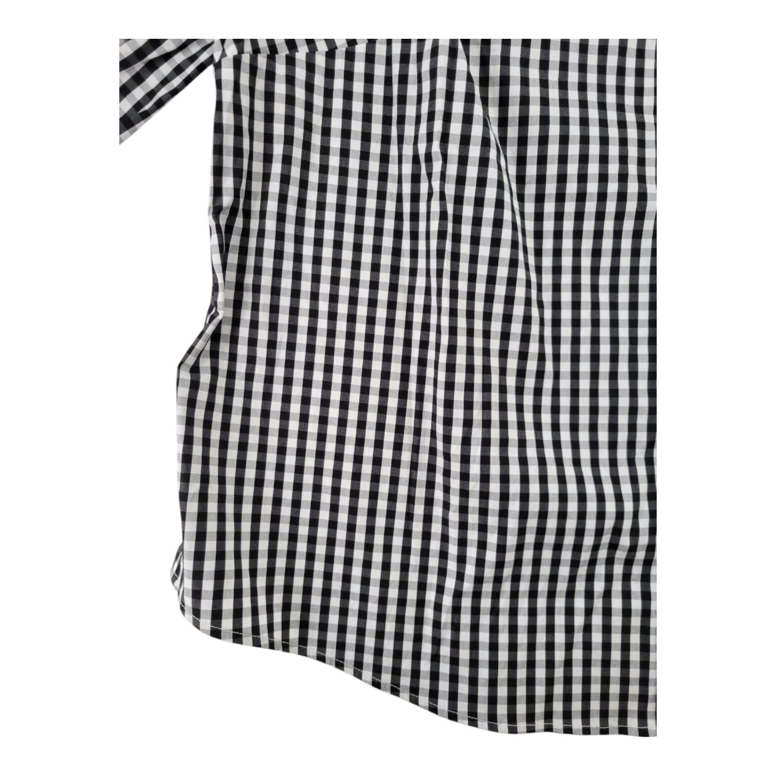 Charter Club Woman Gingham Cold Shoulder Top Black White Button Front 18W