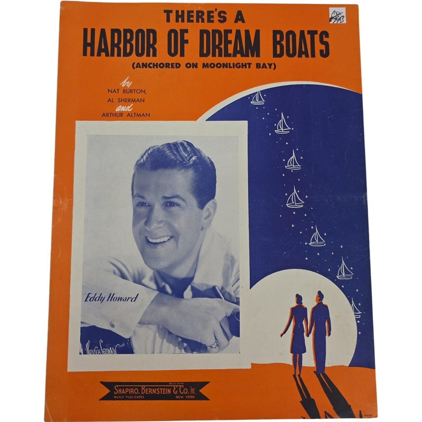 Vintage 1943 There's a Harbor of Dream Boats By Eddy Howard Sheet Music