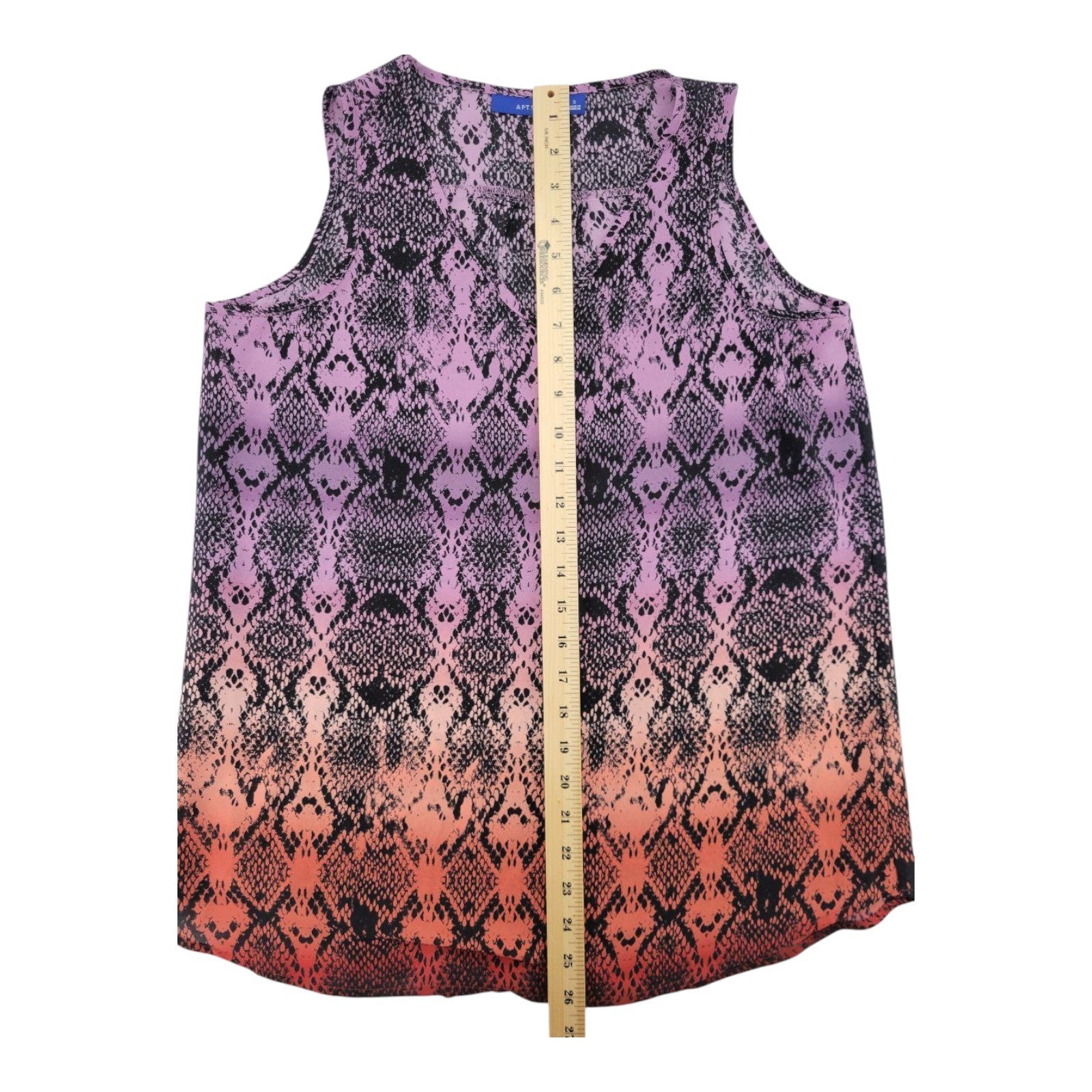 APT 9 Women's Sleeveless Snakeskin Print Blouse High-Low Hem Size S