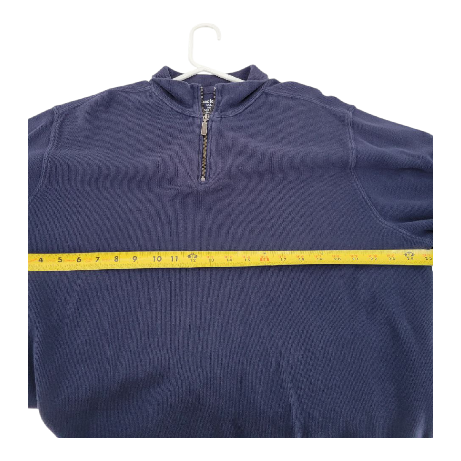 Duck Head Navy Blue 1/4 Zip Pullover Sweatshirt XL