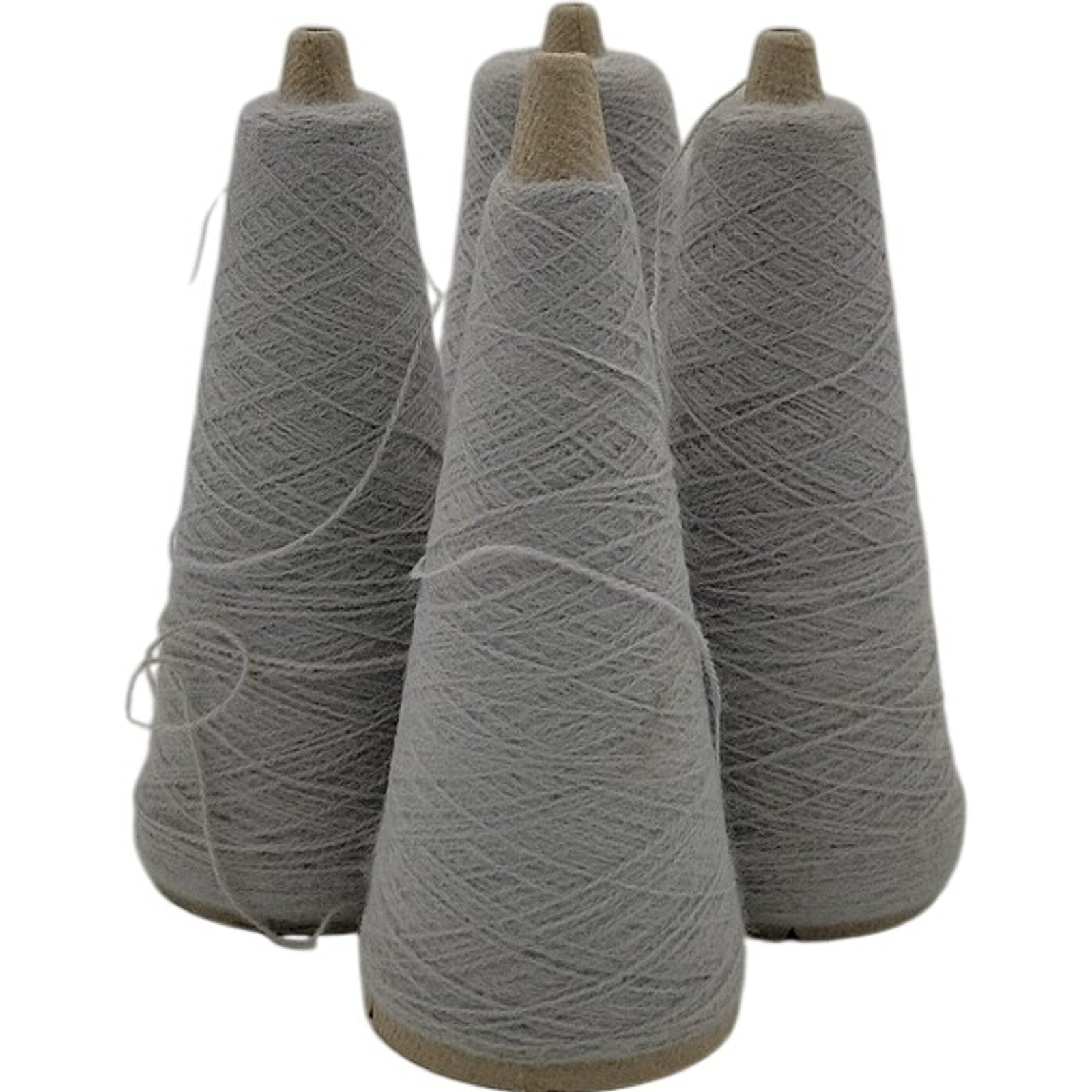 Vintage 1980s Templon 2/24 Grey Heather Yarn Cone Lot of 4