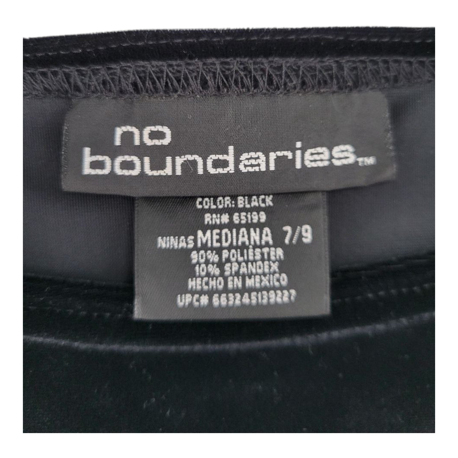 No Boundaries Black Velvet Tank Top Floral Embroidery 7/9 Polyester Spandex