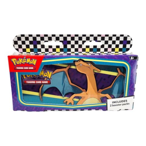 Pokemon Back to School Pencil Case Tin Charizard 2 Booster Packs 2024