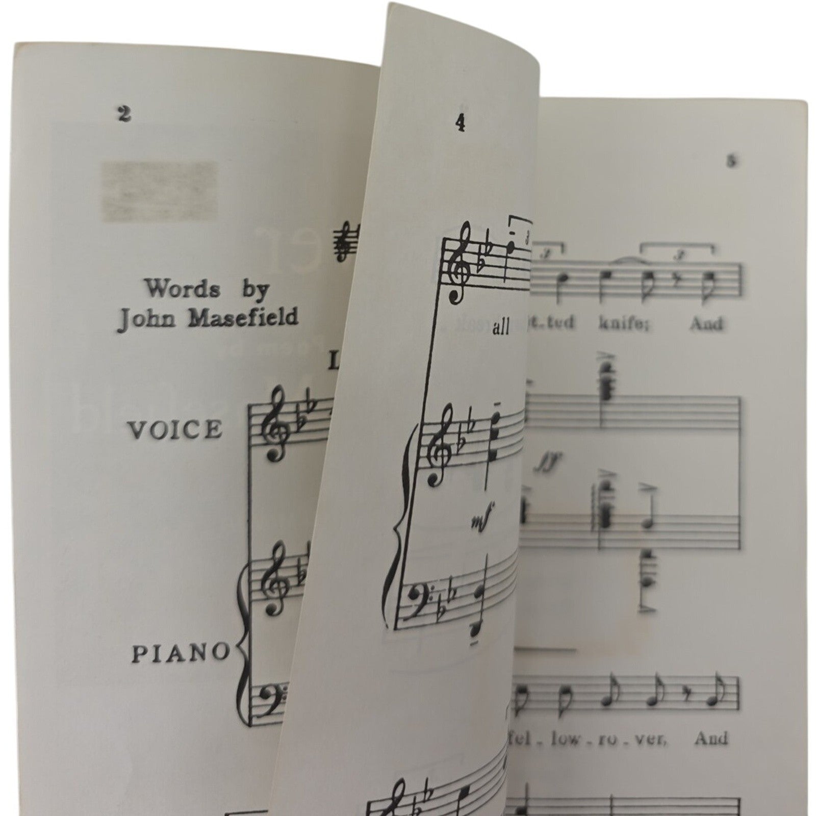 1916 Sea Fever Medium Voice G Minor Vintage Sheet Music by Ireland & Masefield