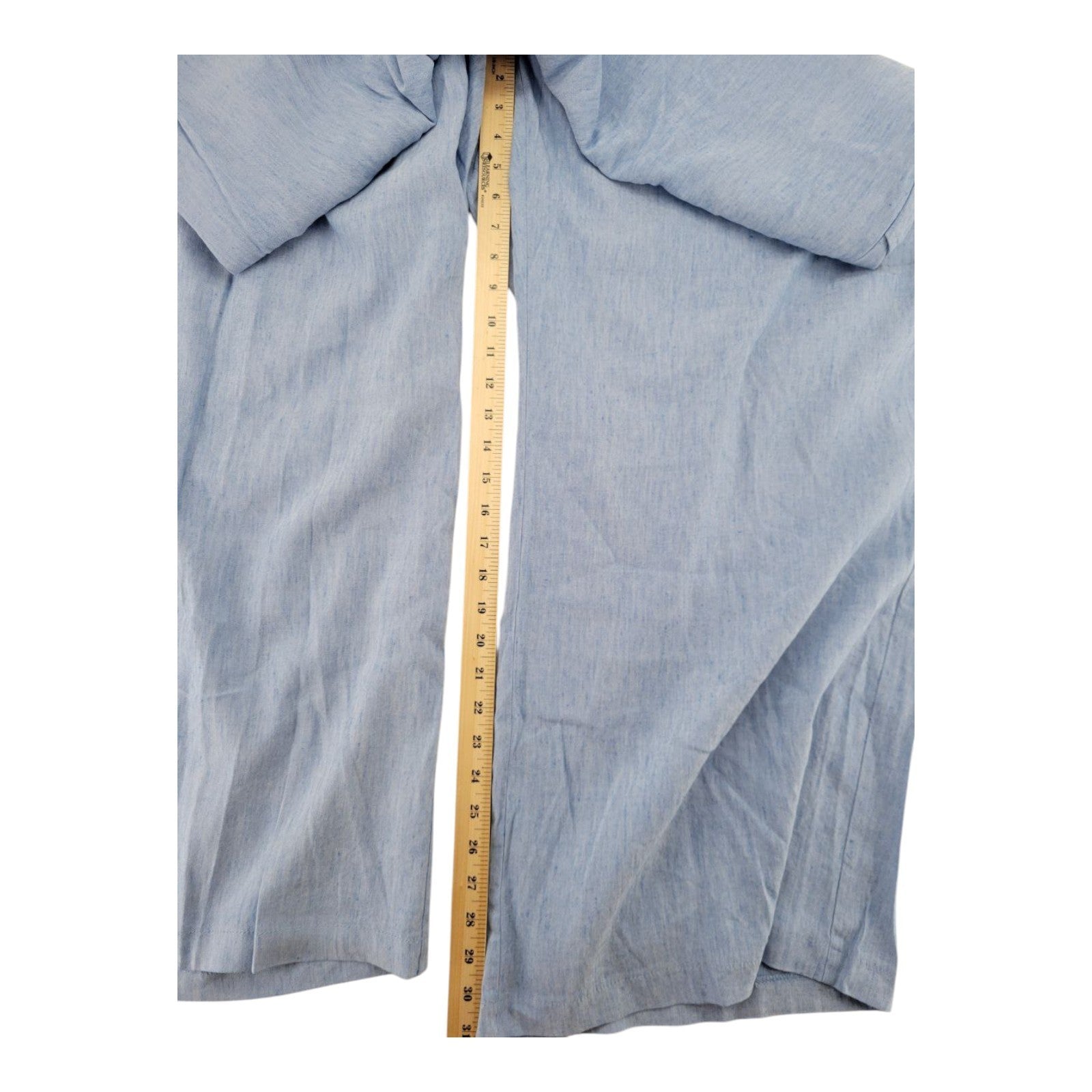 INC Plus Wide Leg Pants Size 28W Chambray Blue Mid Rise