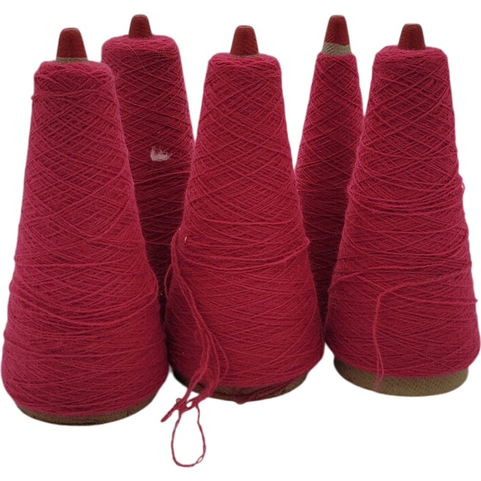 Vintage Phoenix Dye Works Federal Raspberry Yarn Cone 2/24 508141 Lot of 5