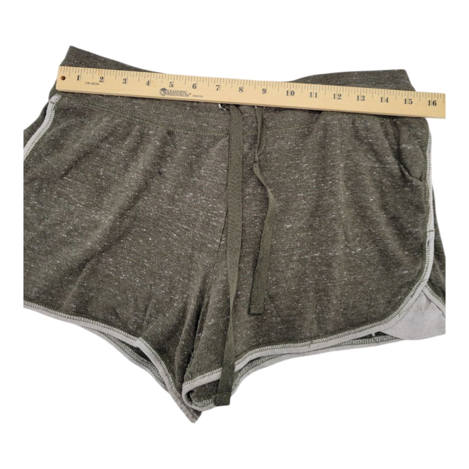 Athletic Works Lounge Shorts Girls Olive Green Drawstring Waist Size L 12-14