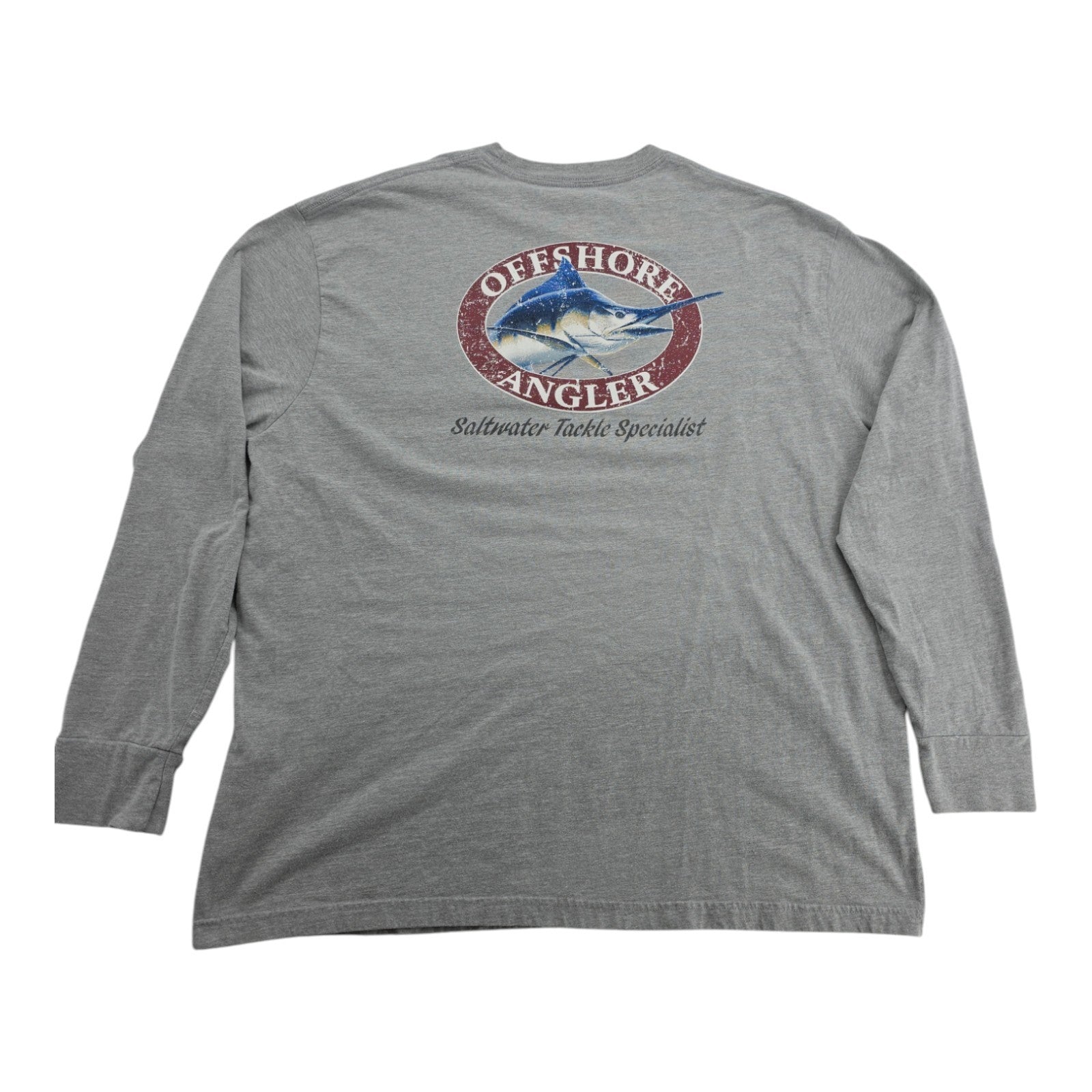 Worldwide Sportsman Offshore Angler Long Sleeve Gray Fishing Shirt Size XXL