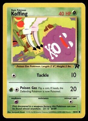 Pokemon TCG Team Rocket Koffing 2000 Basic Common #58 Lightly Played Card