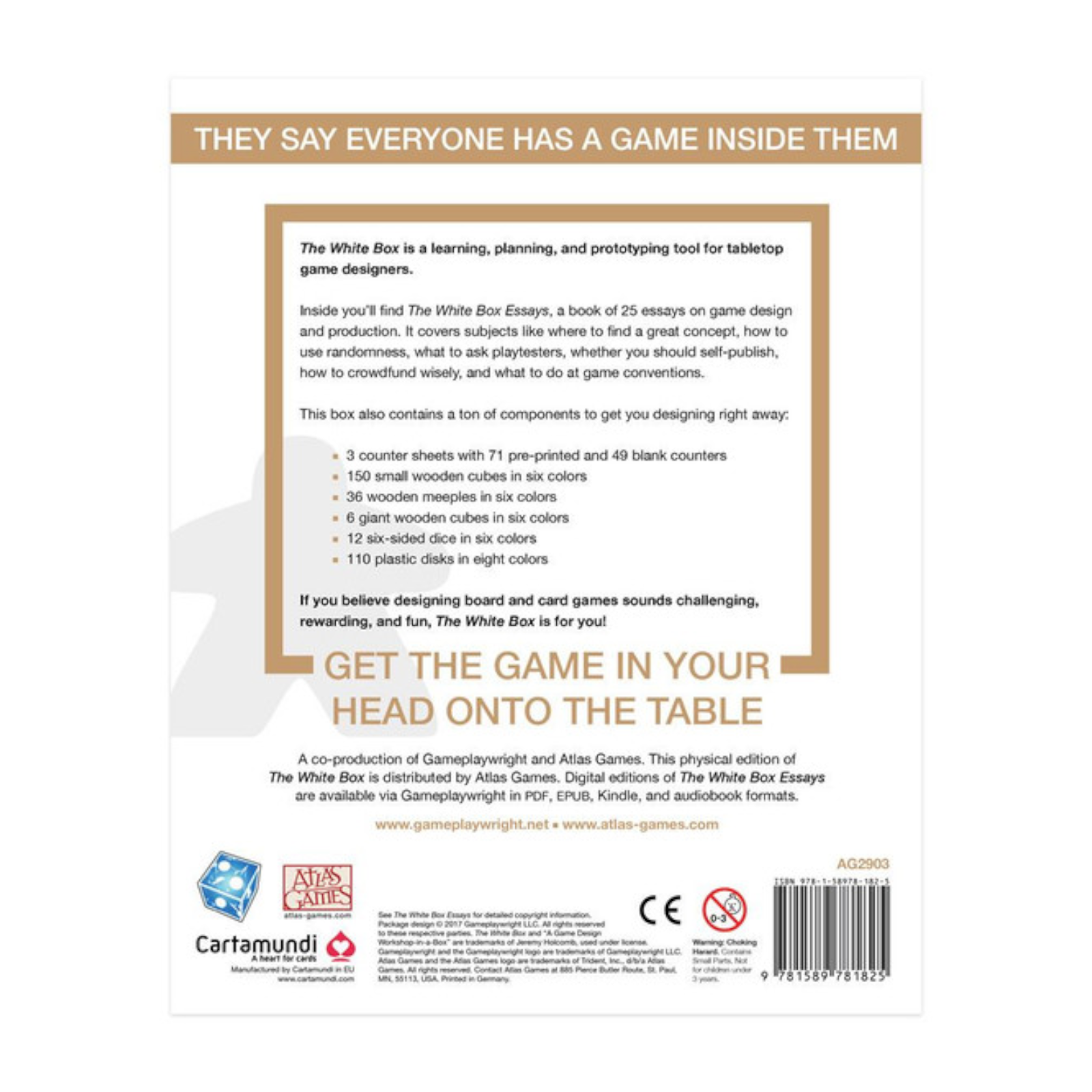 The White Box A Game Design Kit by Atlas Games with Essays and Game Pieces
