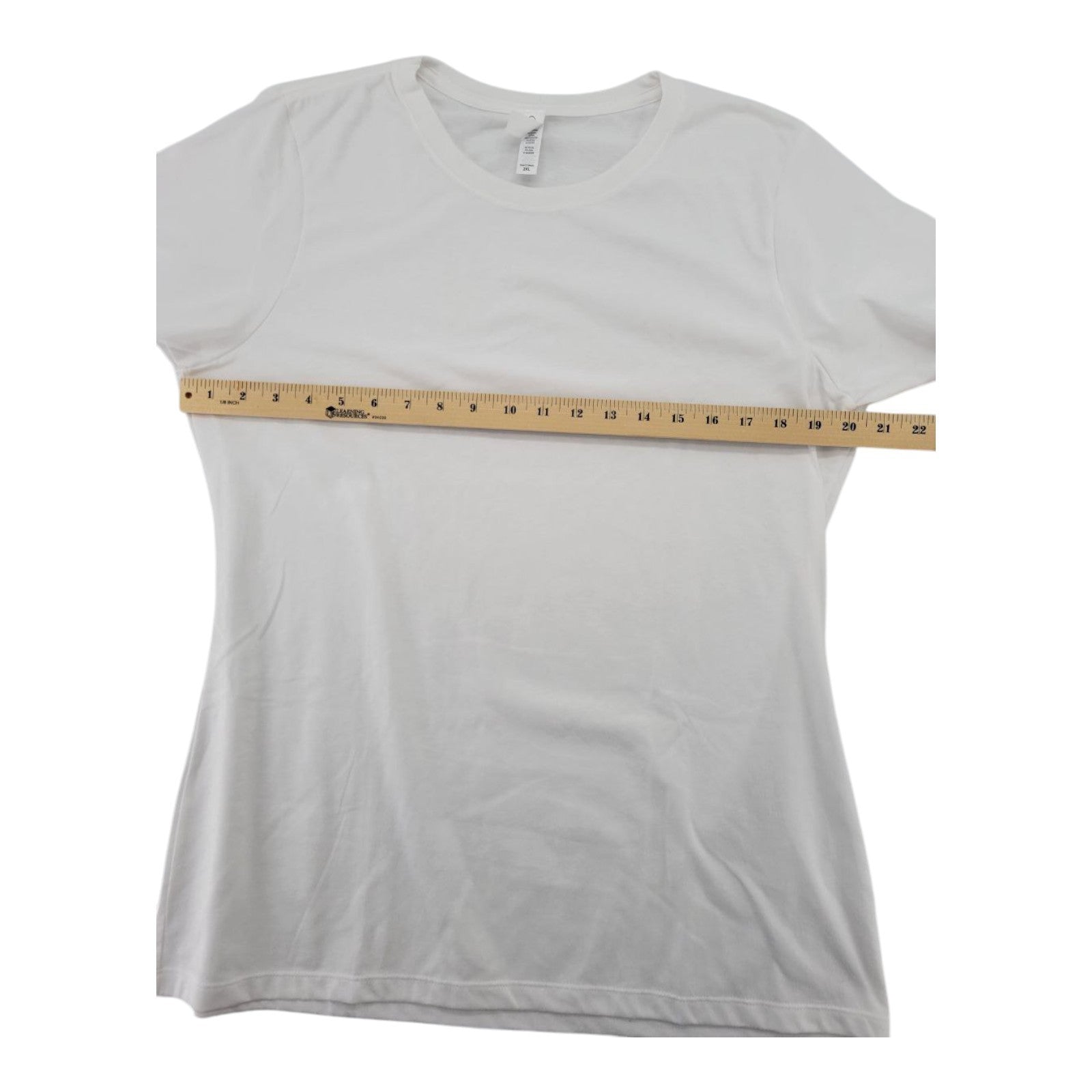 Clementine Women's White Fitted T-Shirt Cotton Blend Short Sleeve 2XL