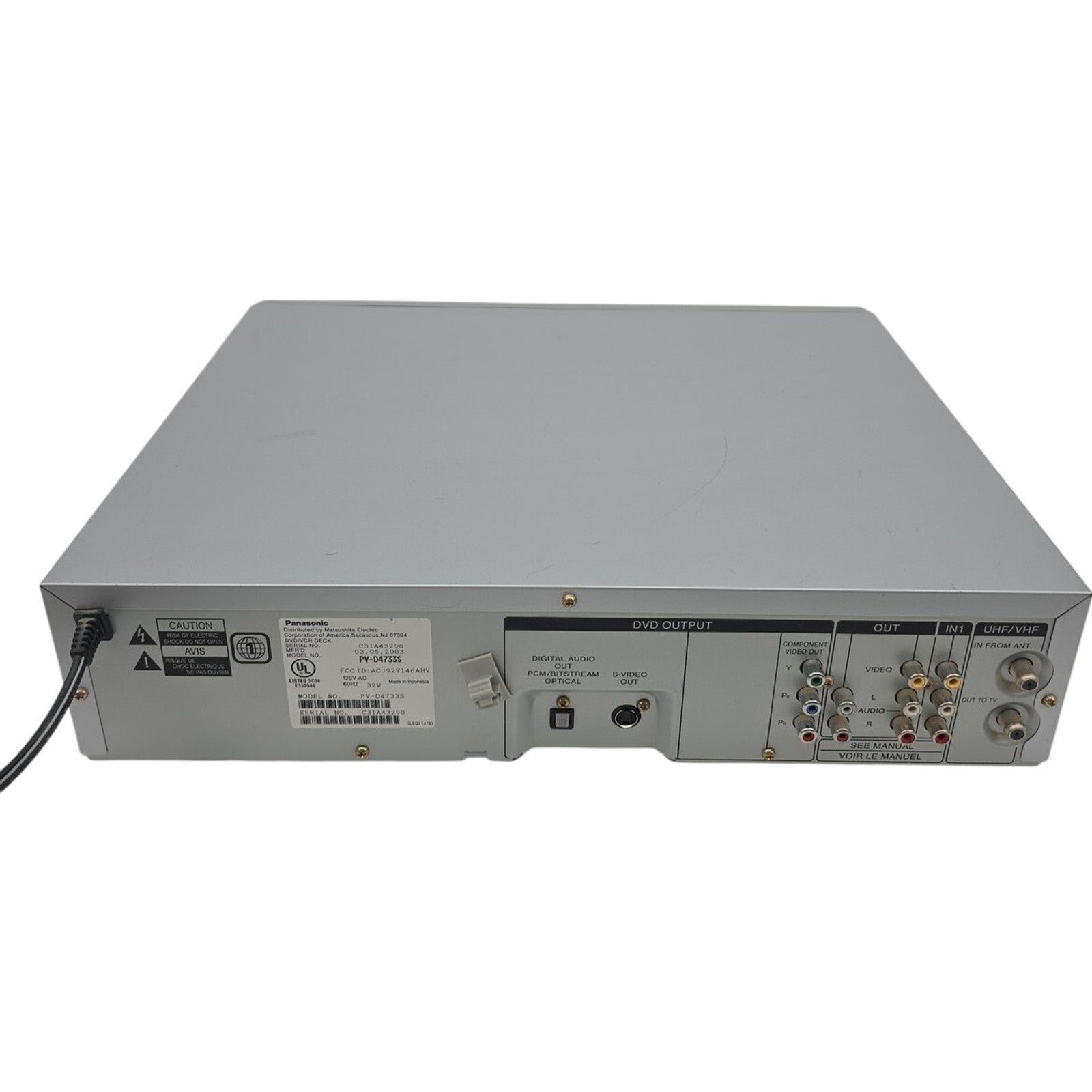 Panasonic PV-D4733S DVD VCR Combo Player Deck 4-Head Hi-Fi Stereo Omnivision