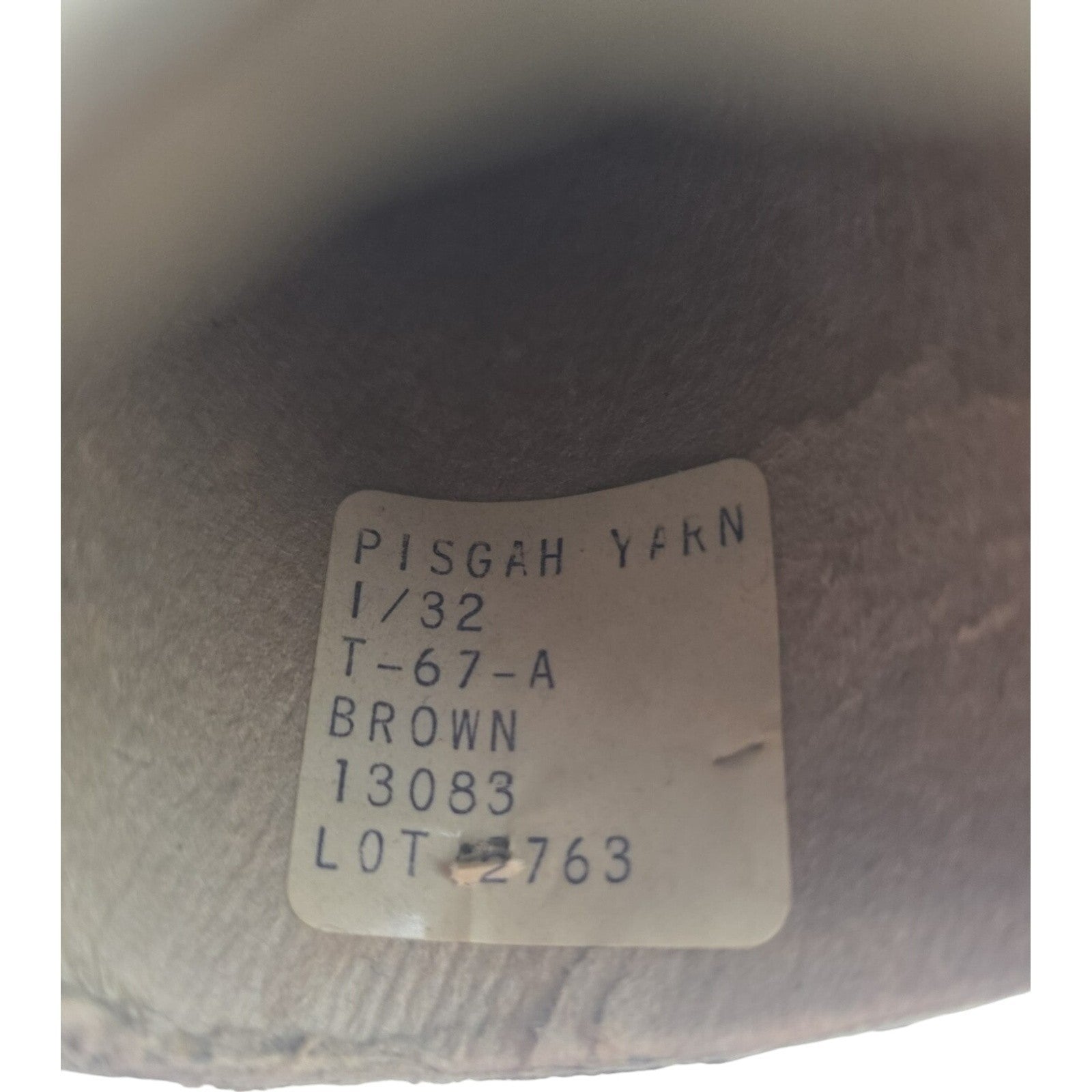 Vintage Pisgah Yarn 1/32 Brown Weaving Knitting Cone Yarn 13083