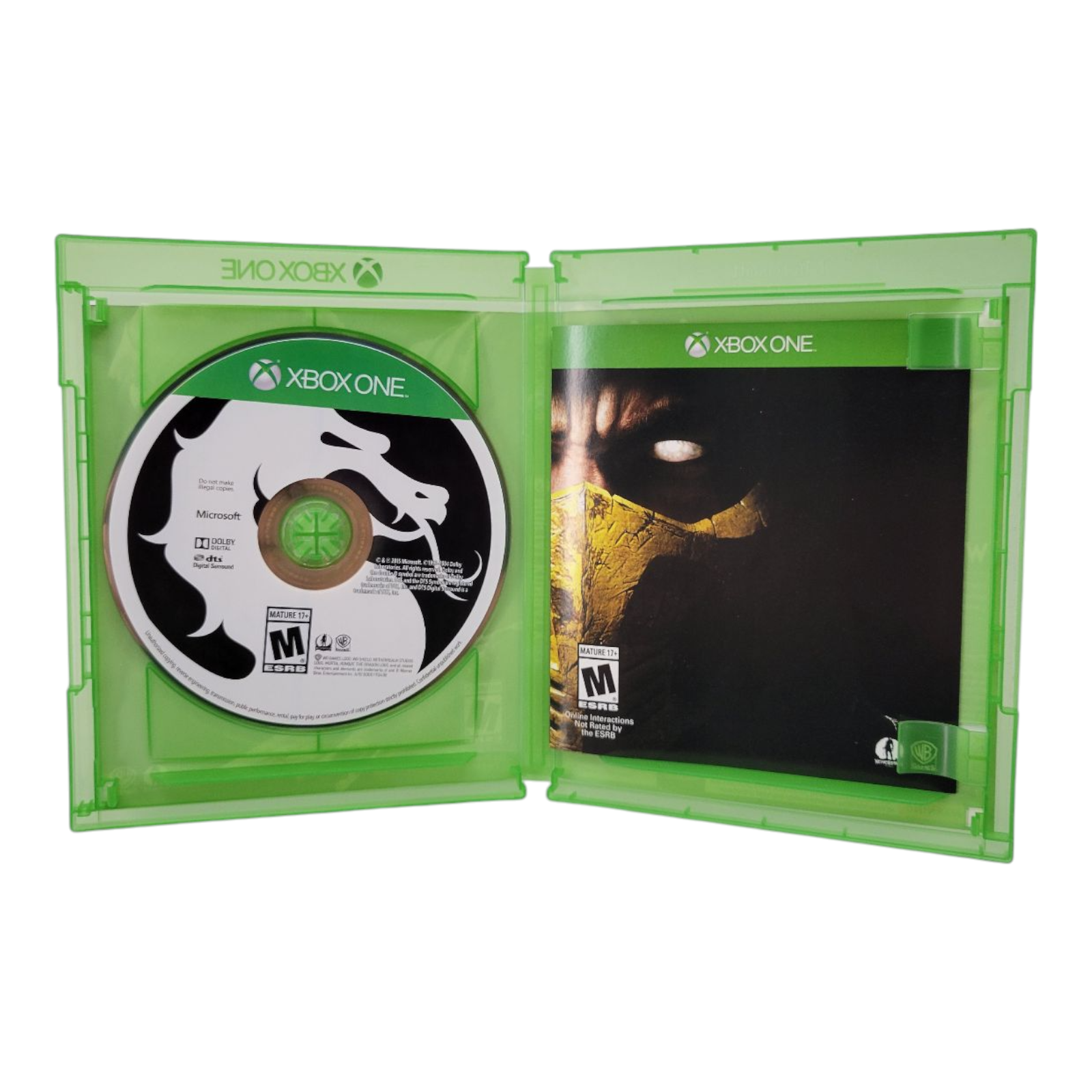 Warner Bros Mortal Kombat X Xbox One 2015 Case Manual Disc