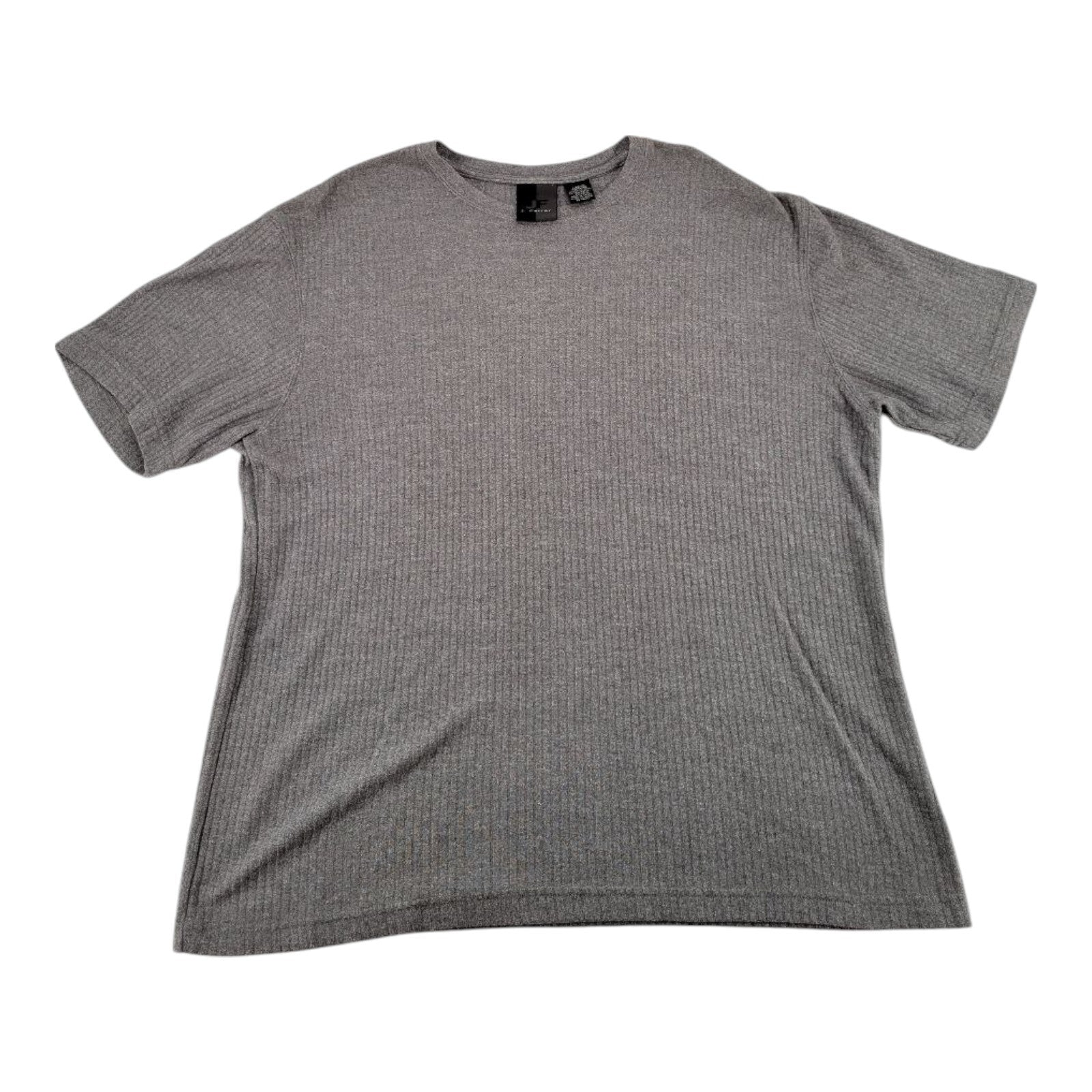 JF J Ferrar Gray Short Sleeve Ribbed Knit T-Shirt Mens Size Large
