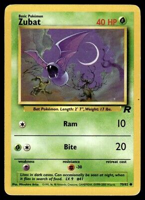 Pokemon TCG Team Rocket Zubat 2000 Basic Common #70 Lightly Played Card